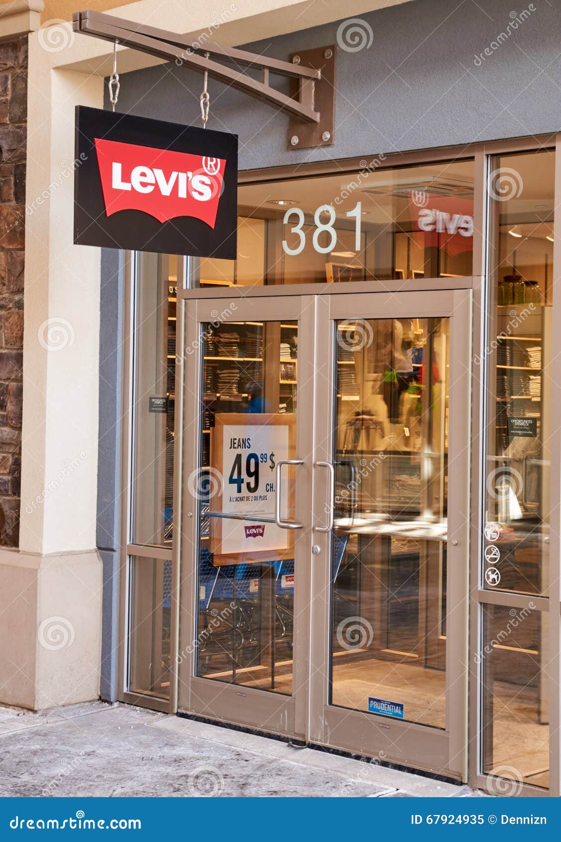 Levi s outlet. editorial image. Image of center, levis - 67924935