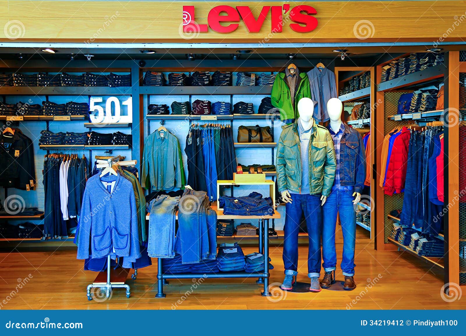 Levi&#39;s 501 outlet editorial photography. Image of shopping - 34219412