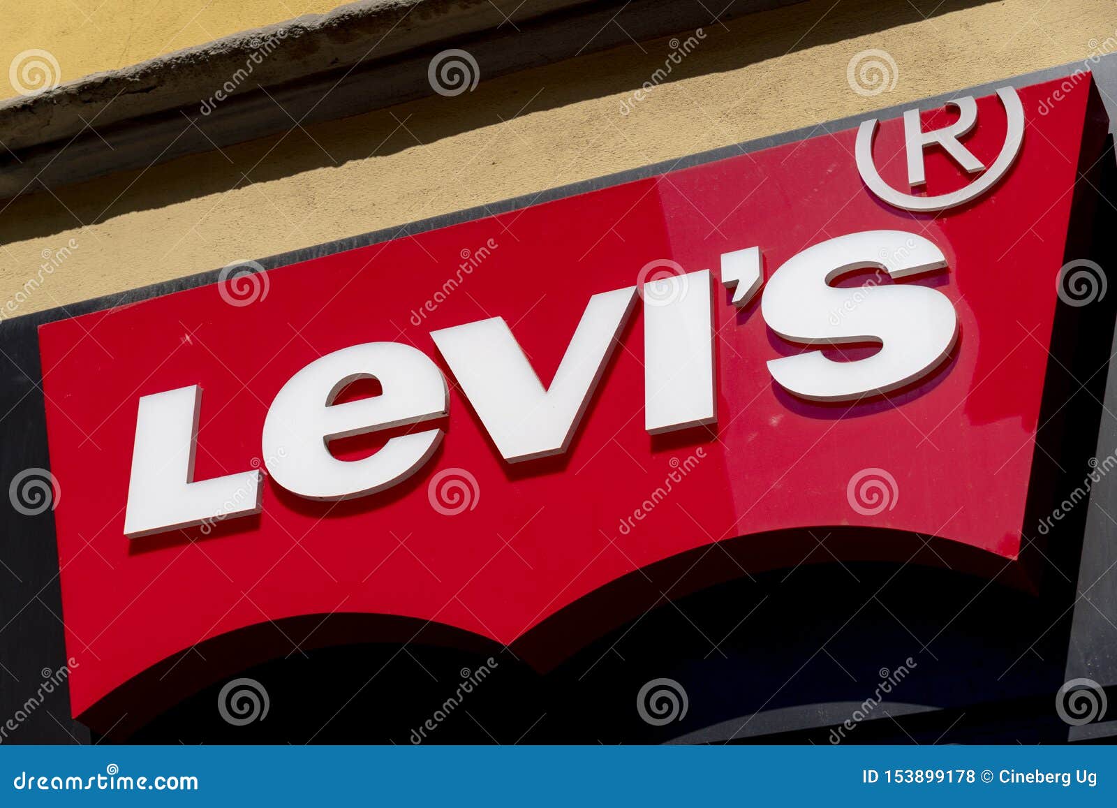 Levi`s shop editorial stock photo. Image of billboard - 153899178