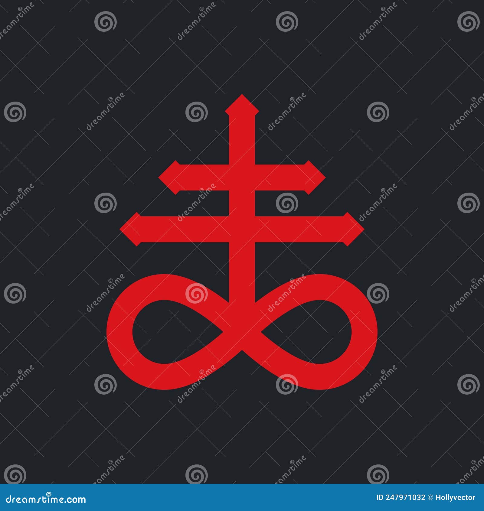 Leviathan Cross The Alchemical Symbol Of Sulfur Or Satanism Stock