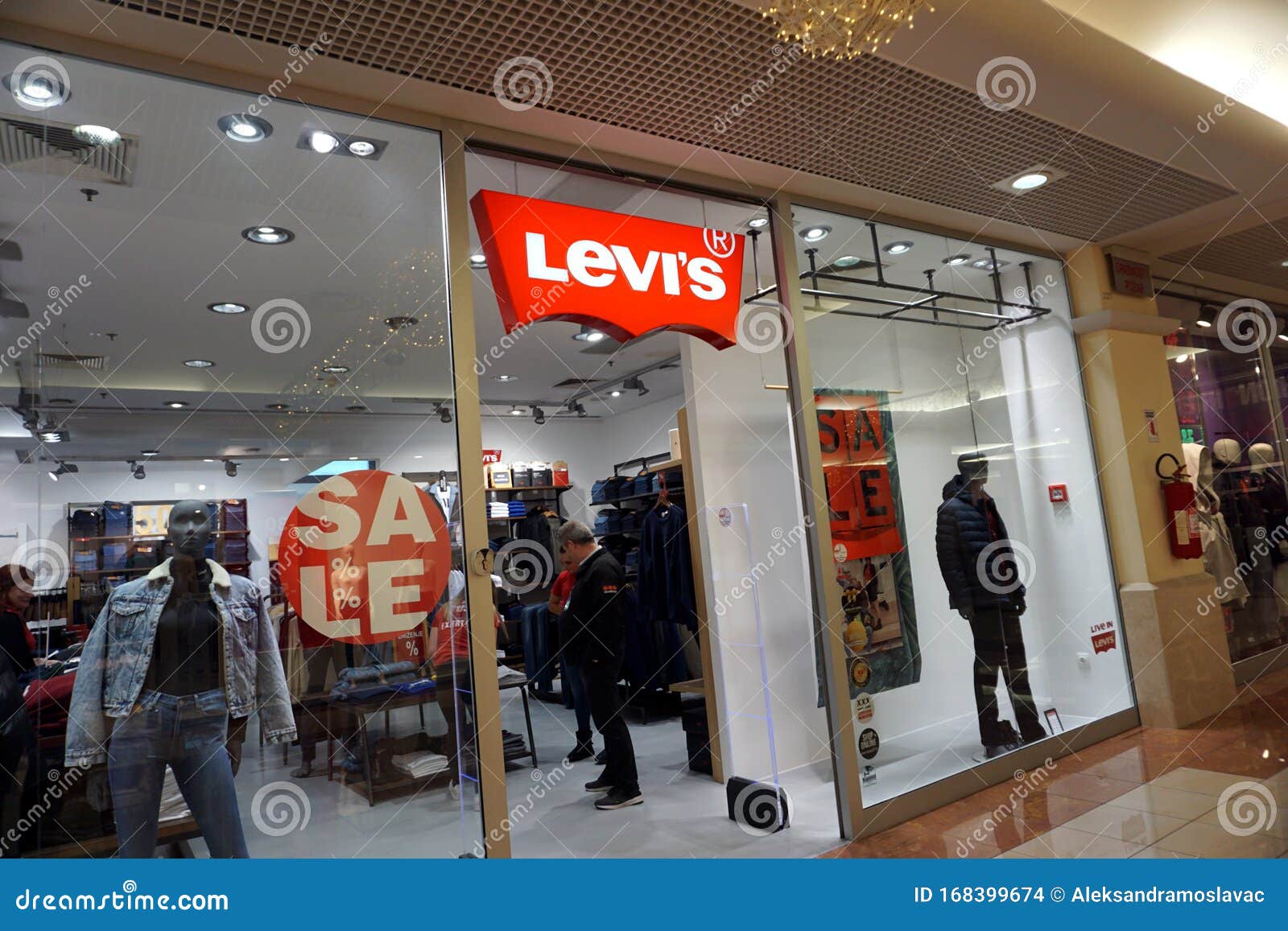 Mysterious role Get injured Levis Logo at the Entrance To the Shop at the Mall. Levis is a Retail Chain  of Stores that Sells Jeans and Denim Clothing Editorial Stock Image - Image  of company, levi: