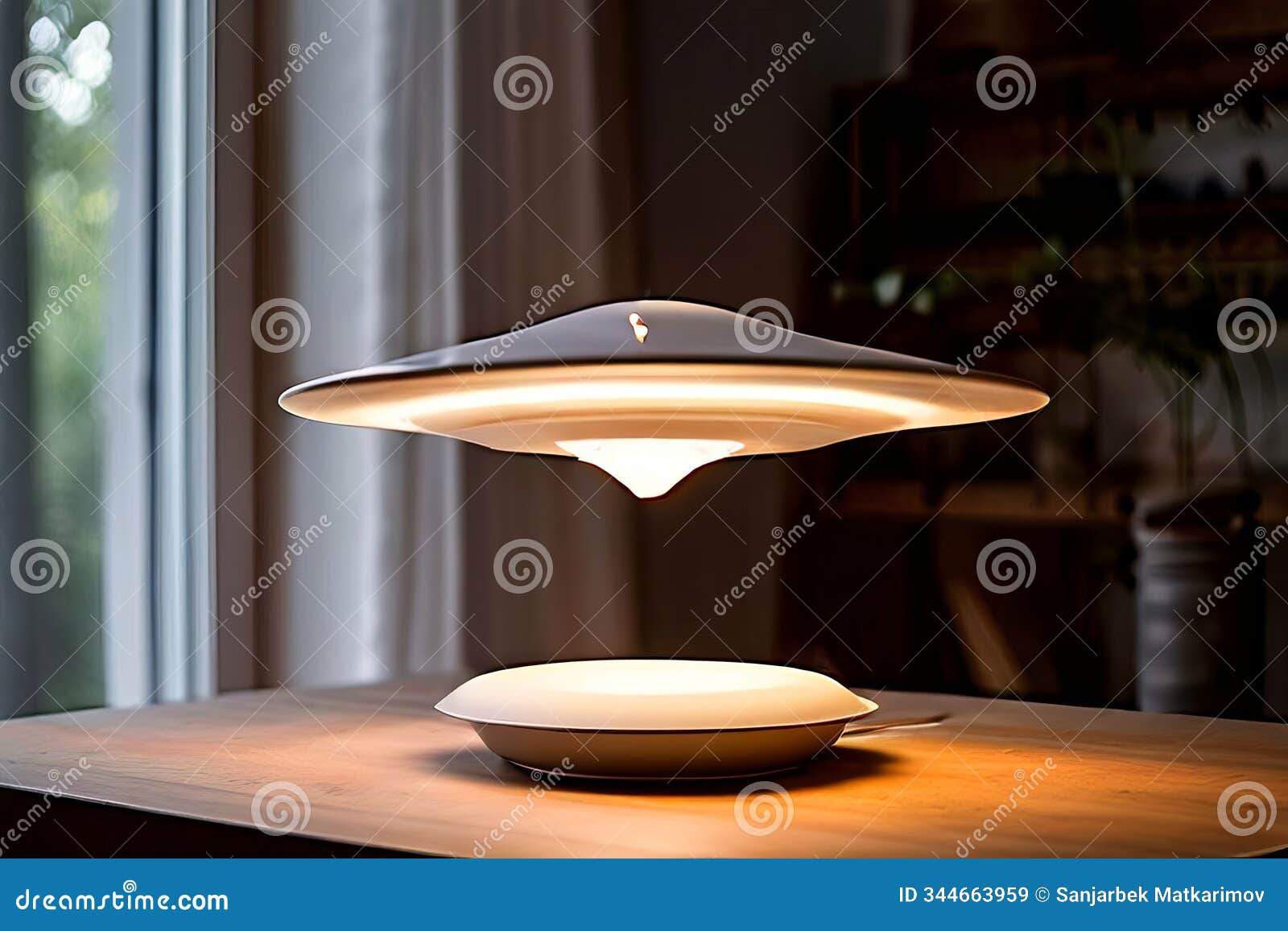 levitating lamp a lamp that hovers above a base creating an othe