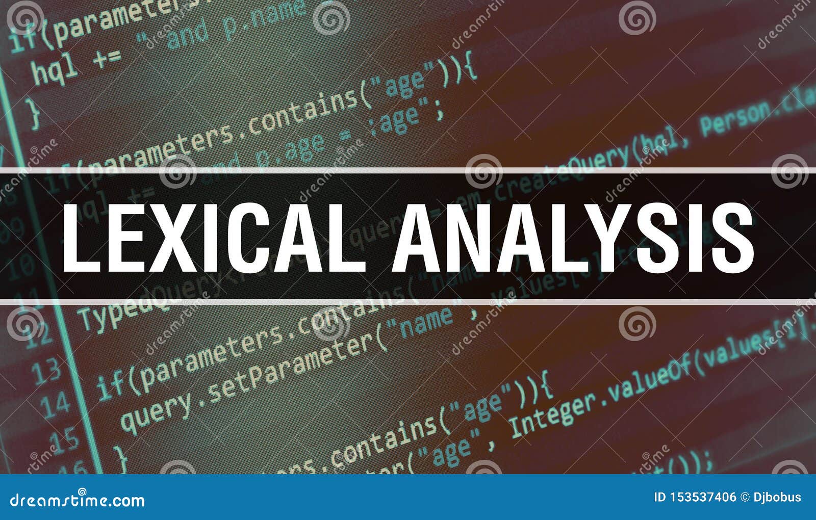 lexical analysis concept  using code for developing programs and app. lexical analysis website code with colorful tags