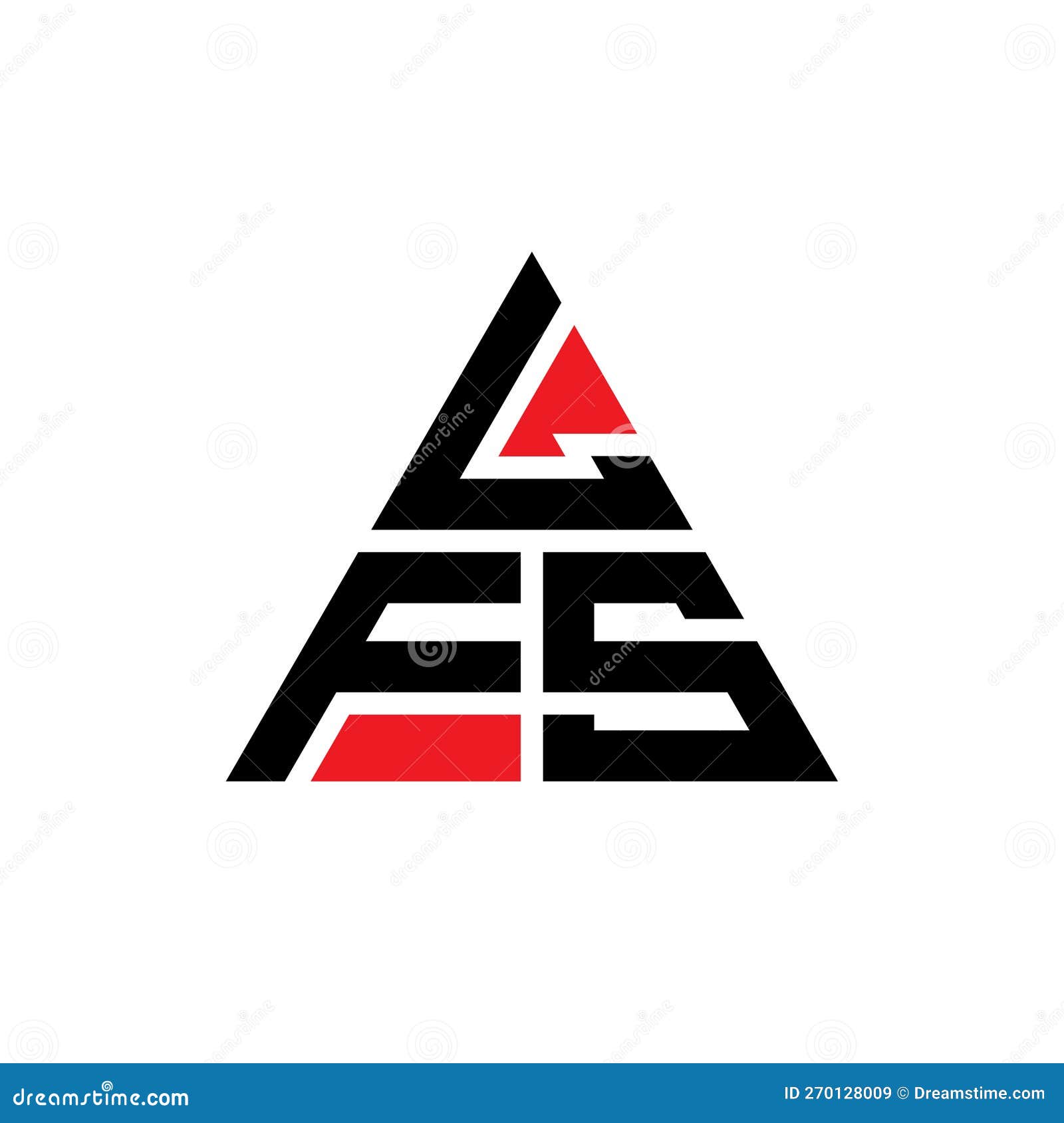 lfs triangle letter logo  with triangle . lfs triangle logo  monogram. lfs triangle  logo template with red