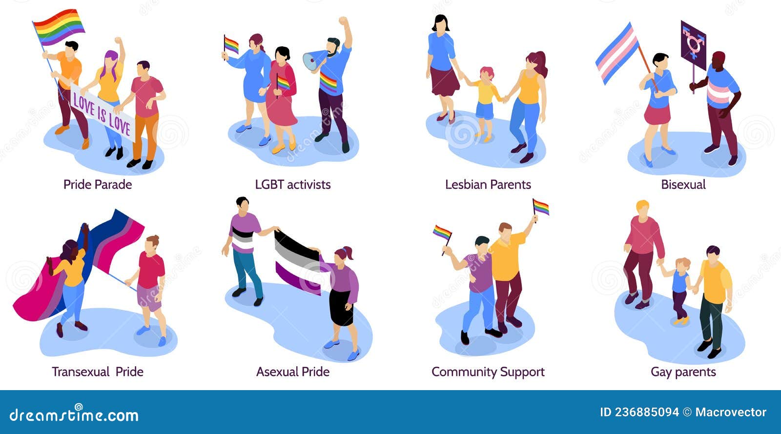 Lgbt Isometric Concept Stock Vector Illustration Of Solidarity 236885094