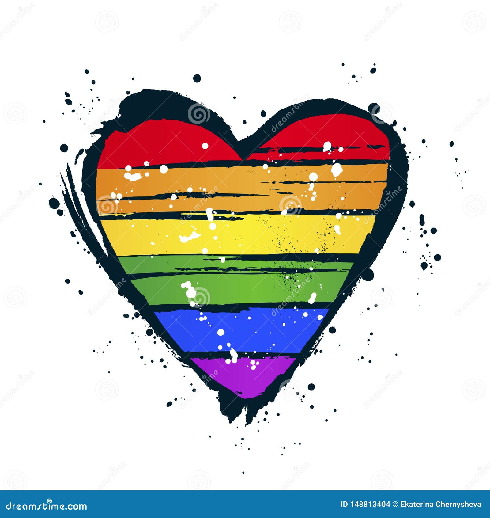 Lgbt Flag In The Form Of A Big Heart Vector Illustration Stock Vector