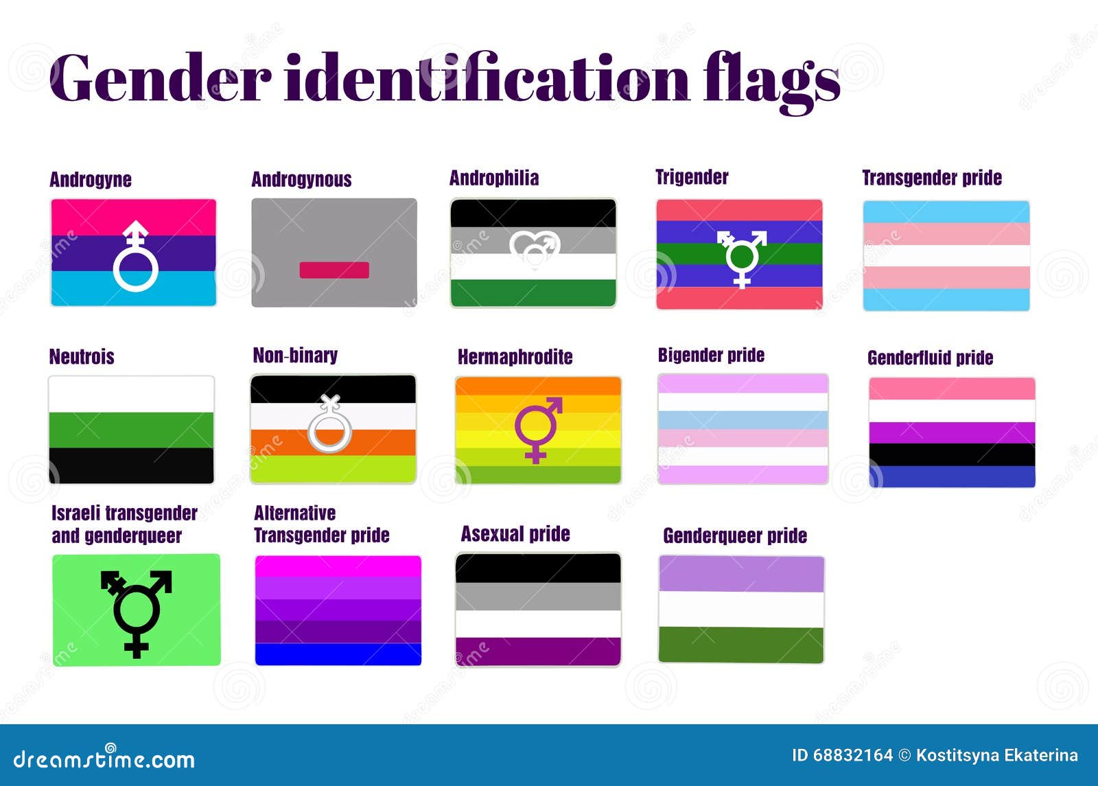 LGBT Gay Flags, Flat Vector Illustration, Homosexual Couple Pride. 
