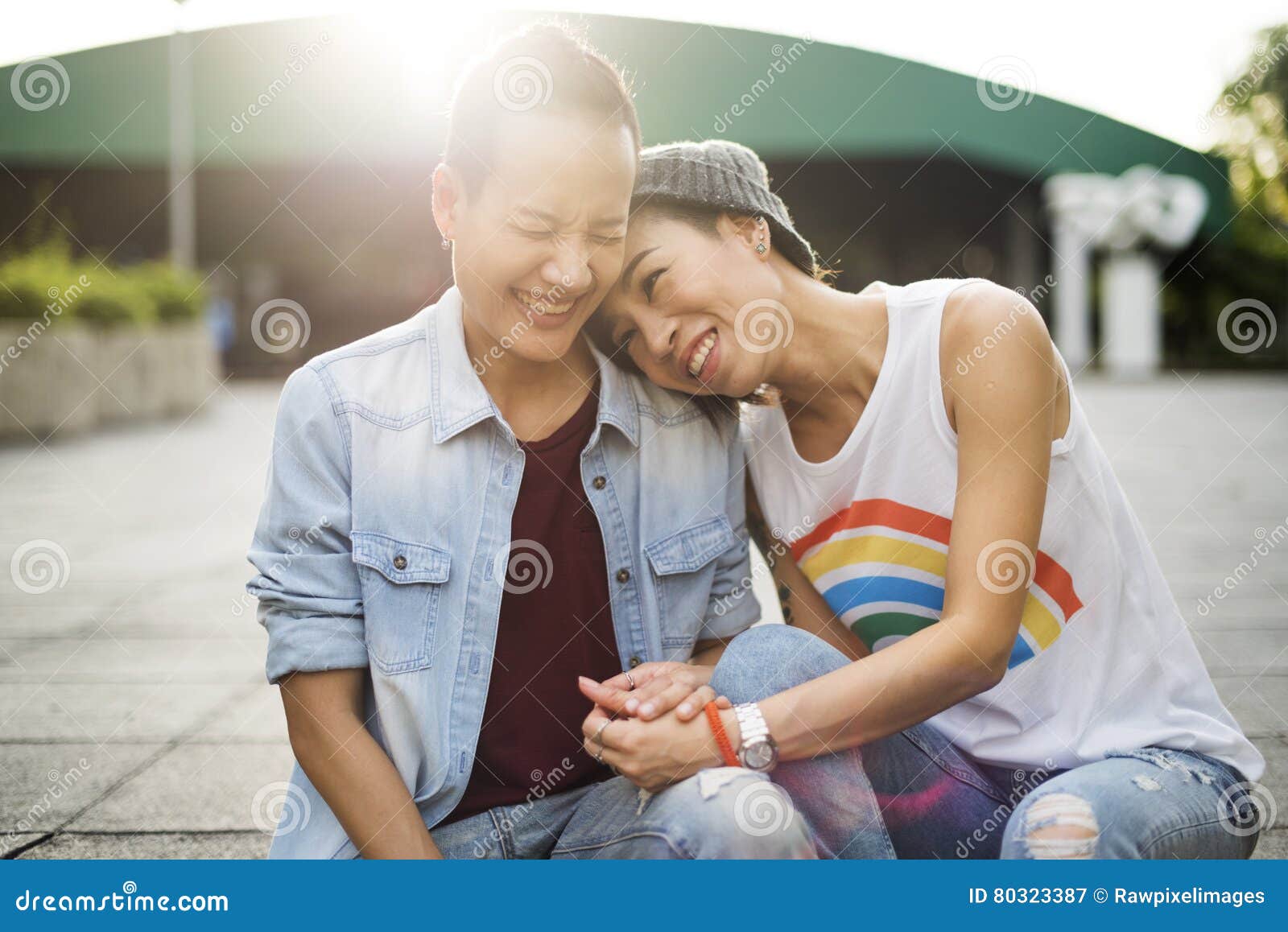 Lgbt Lesbian Couple Moments Happiness Concept Stock Image Image Of