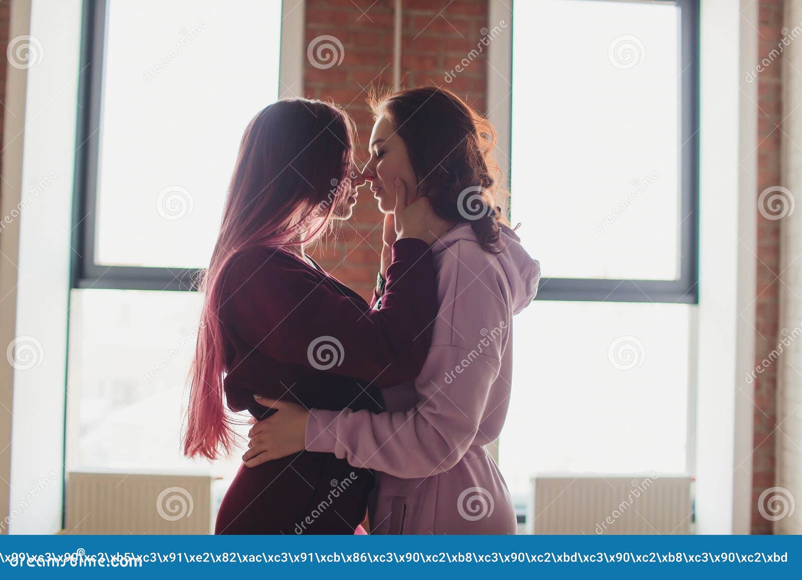 Lgbt Lesbian Women Couple Moments Happiness Lesbian Women Couple