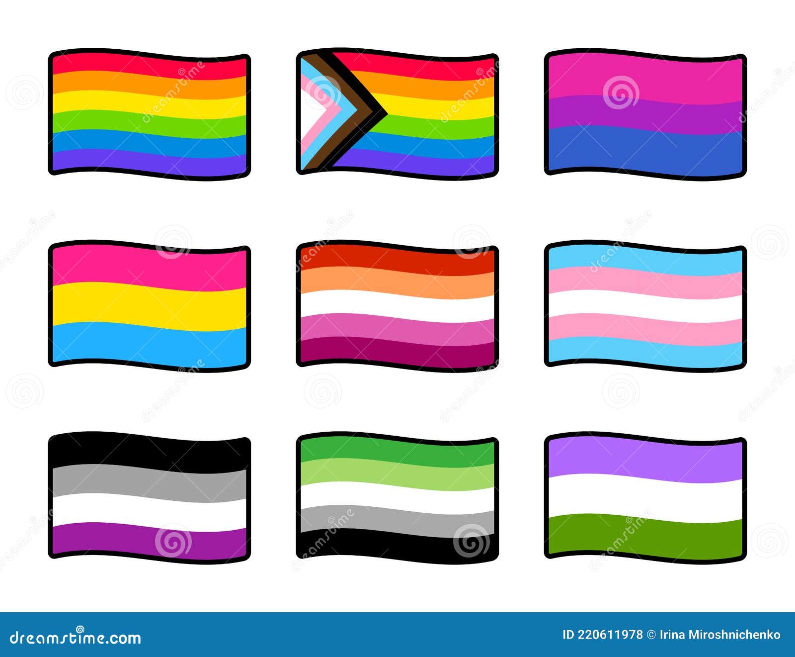 Lgbt Orgullo Banderas Conjunto Ilustración del Vector - Ilustración de  lesbiana, bandera: 220611978