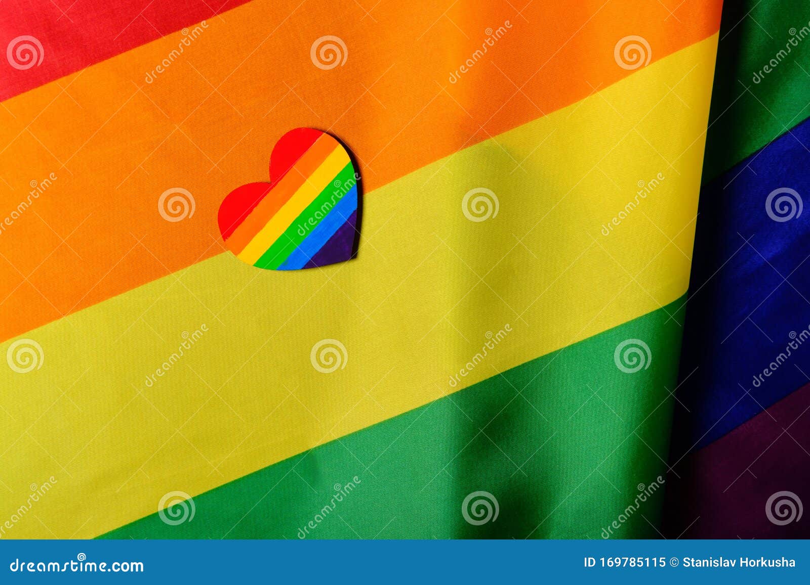 Lgbt Pride Flag With The Heart Coloured In The Lgbt Pride Colours