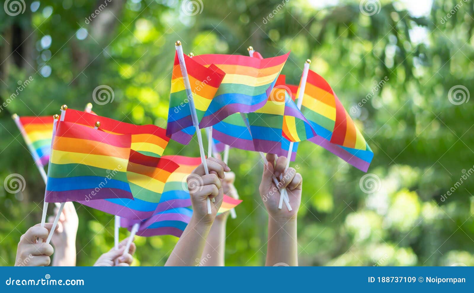 Lesbian Striped LGBTQ Gay Pride Edged Small Hand Waving Flag 