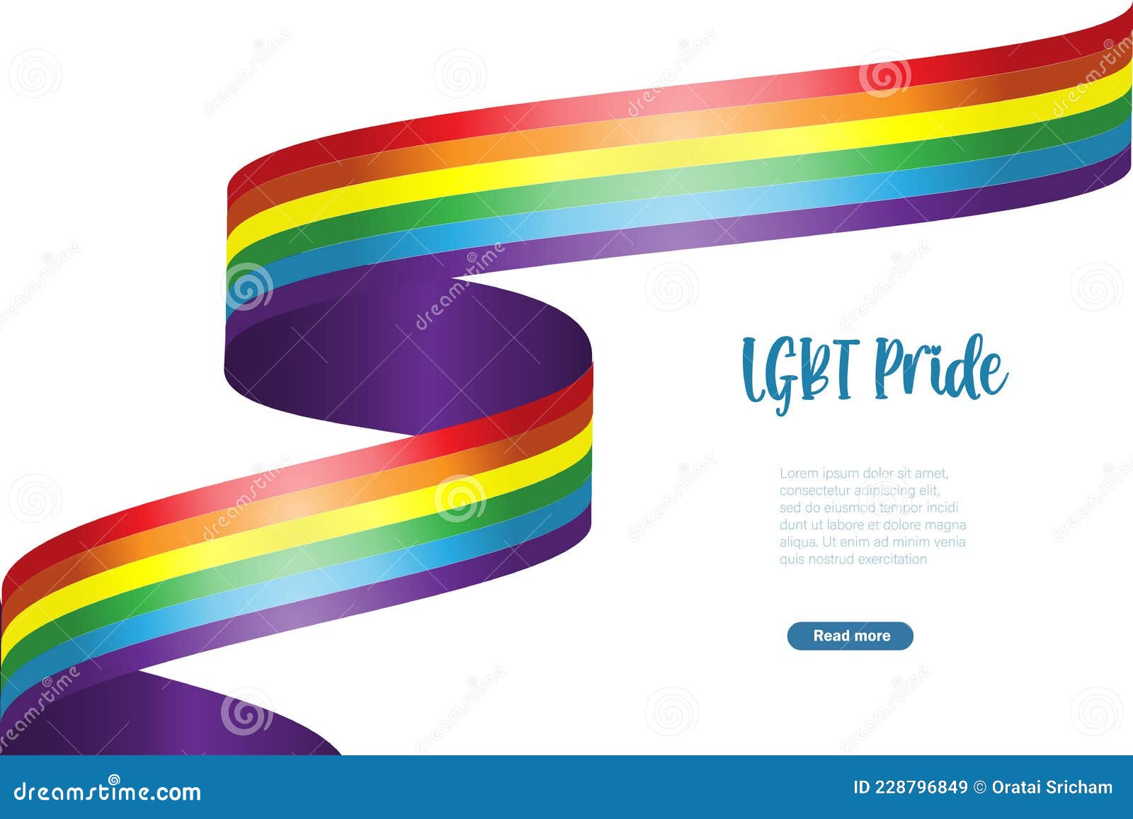 Lgbt Rainbow Flag Sexual Identity In Gradient Ribbon Shape Gay