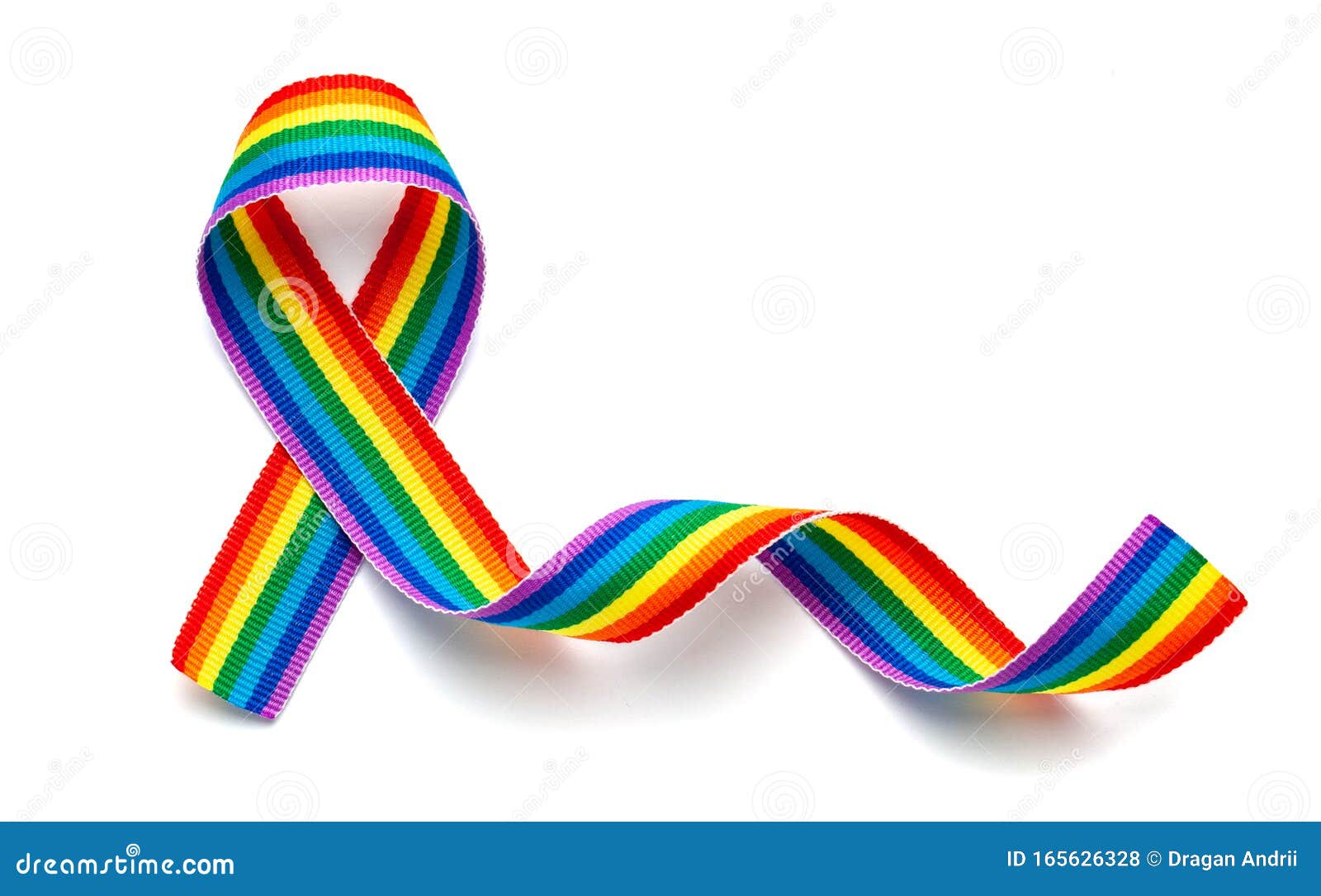 lgbt rainbow ribbon pride tape . stop homophobia.  on a white background