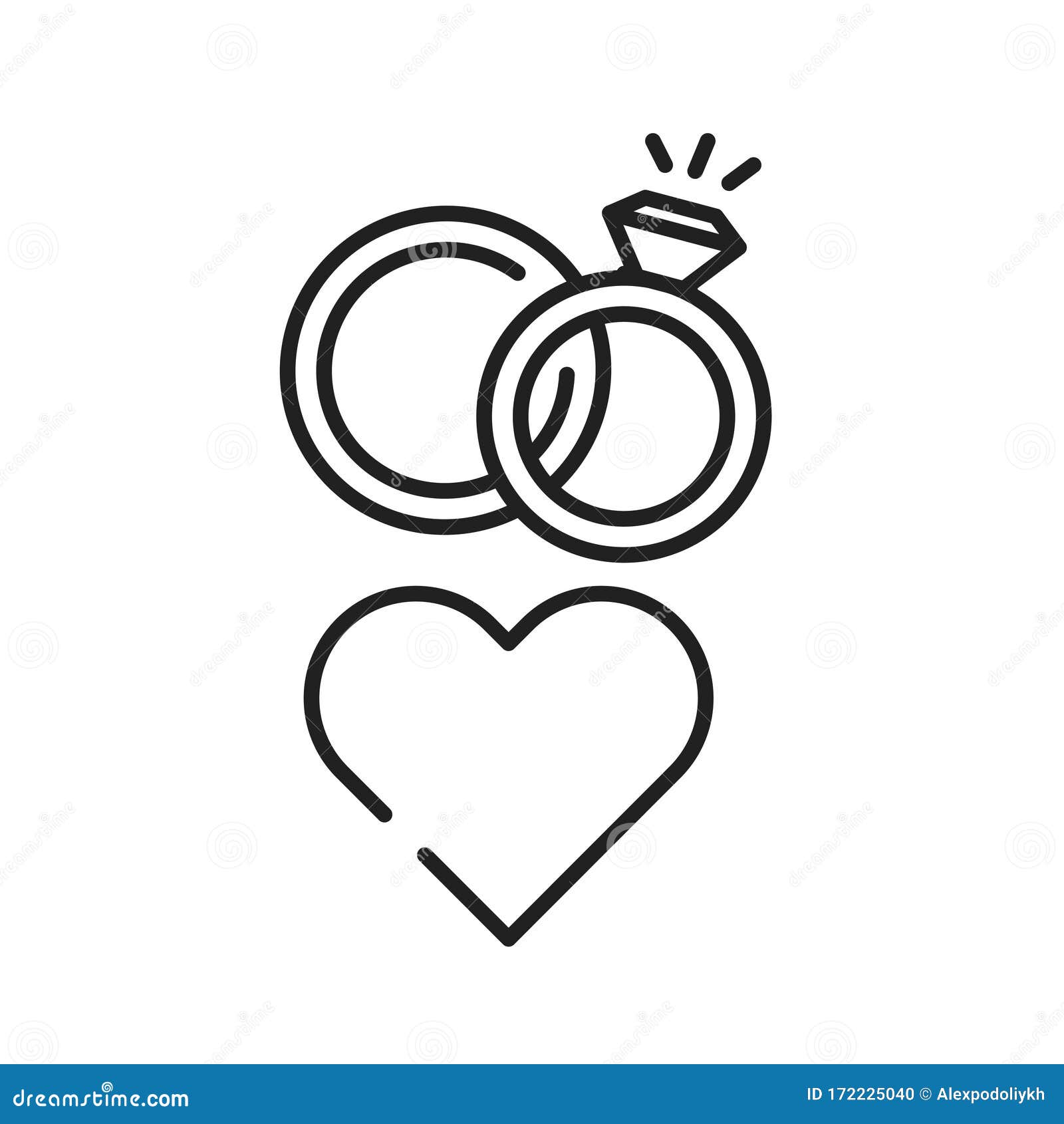 LGBT Wedding Black Line Icon. Same-sex Family