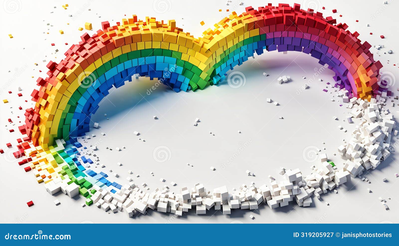 lgbtiq rainbow voxel texture splash white background
