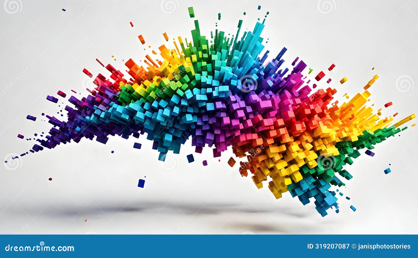 lgbtiq rainbow voxel texture splash white background