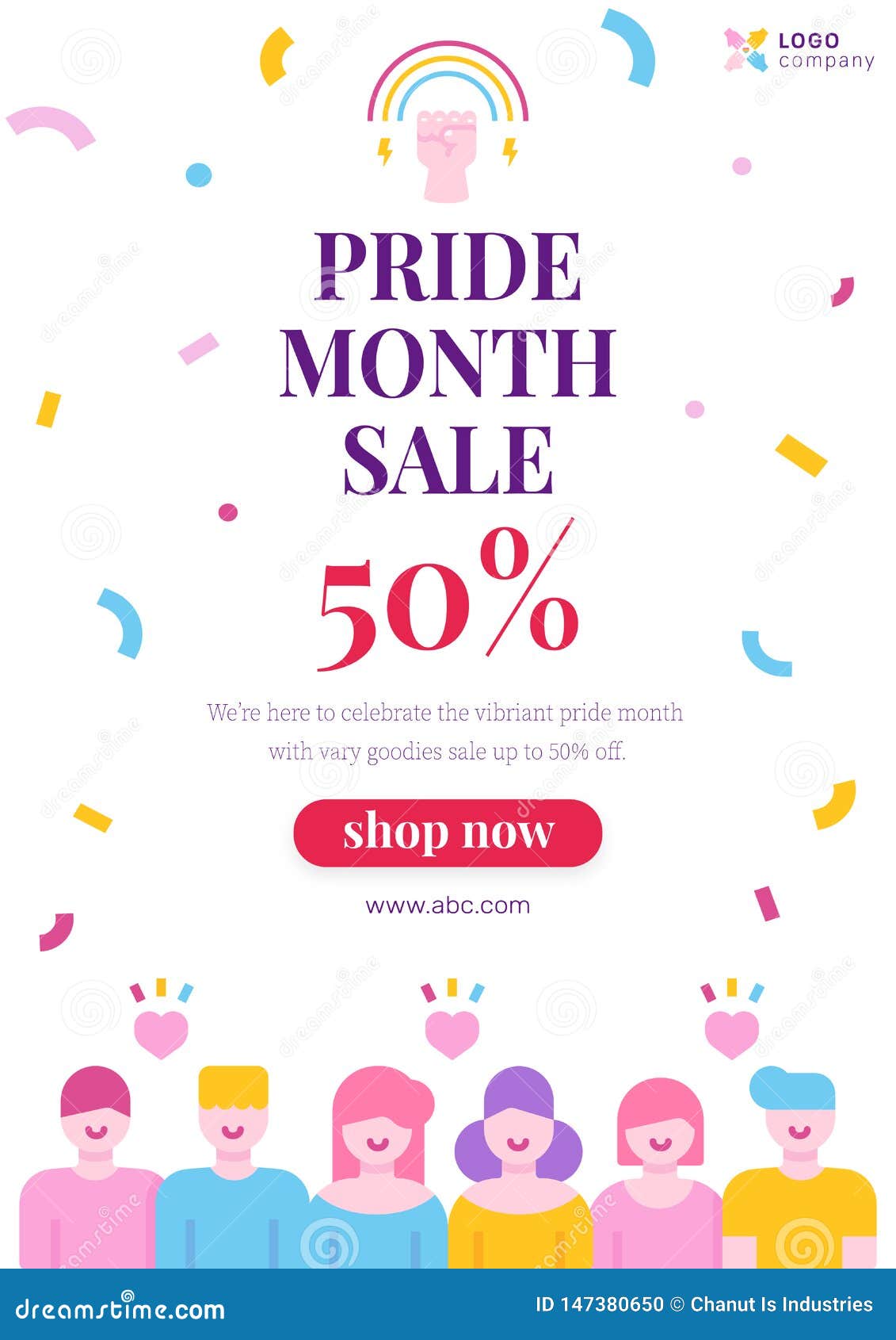 LGBTQ Discount Sale Poster Layout Stock Vector Illustration of