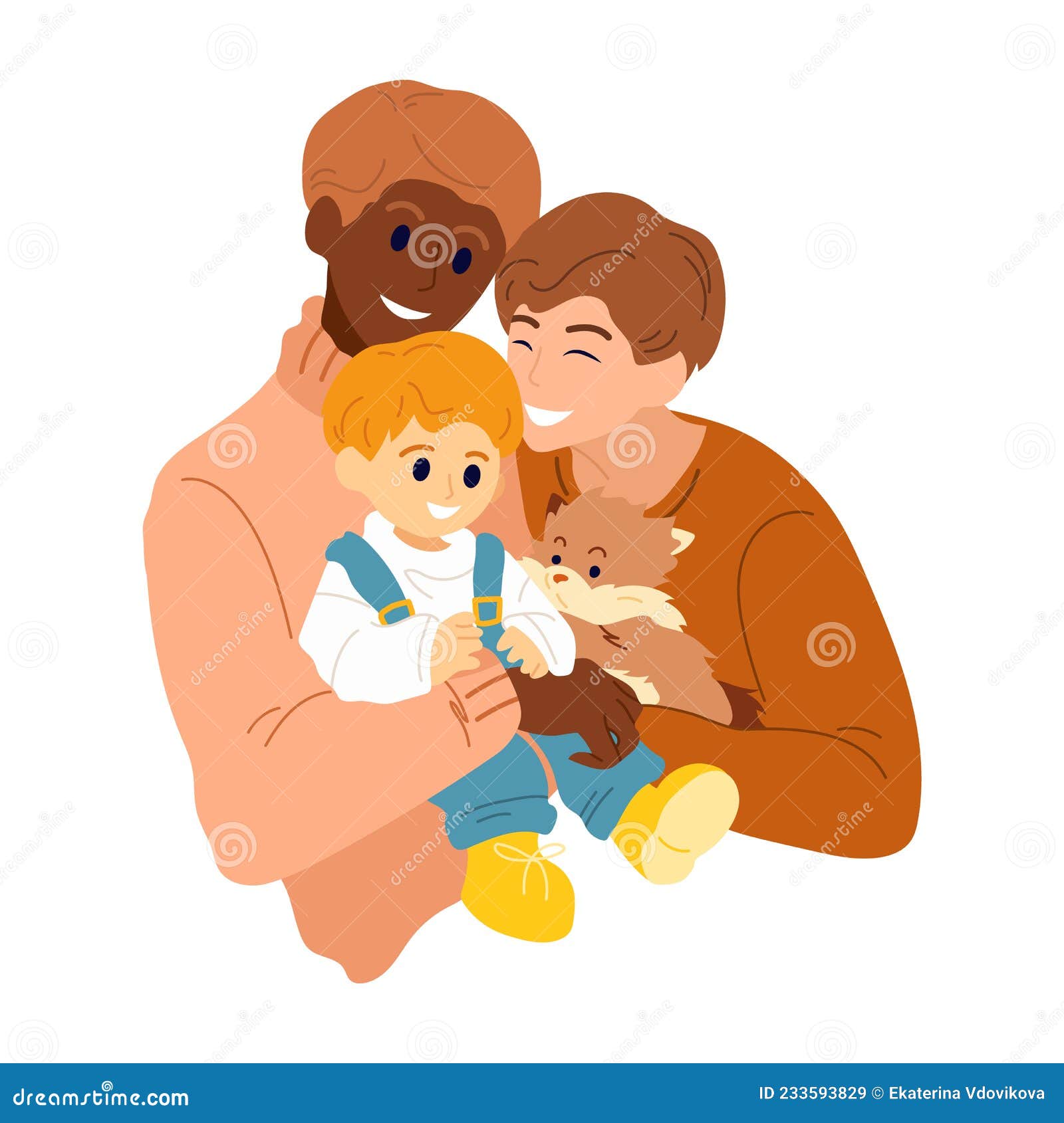 LGBTQ Parents Hugs Their Child and photo