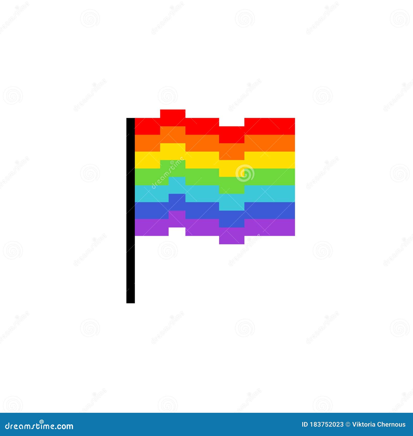 Lgbtq Pride Flag Icon Pixel Art Icon Pixel Illustration Stock