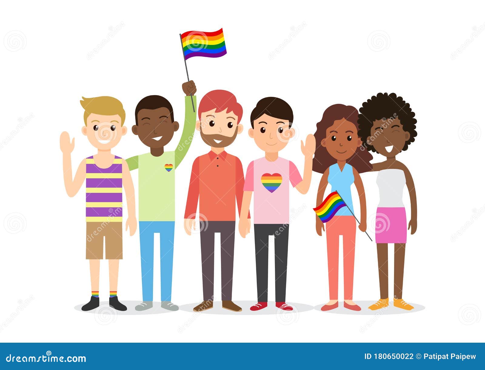 卡通驕傲月手繪同性戀插圖, 橫額, 同性戀者, 手繪竽素材圖案，PSD和PNG圖片免費下載