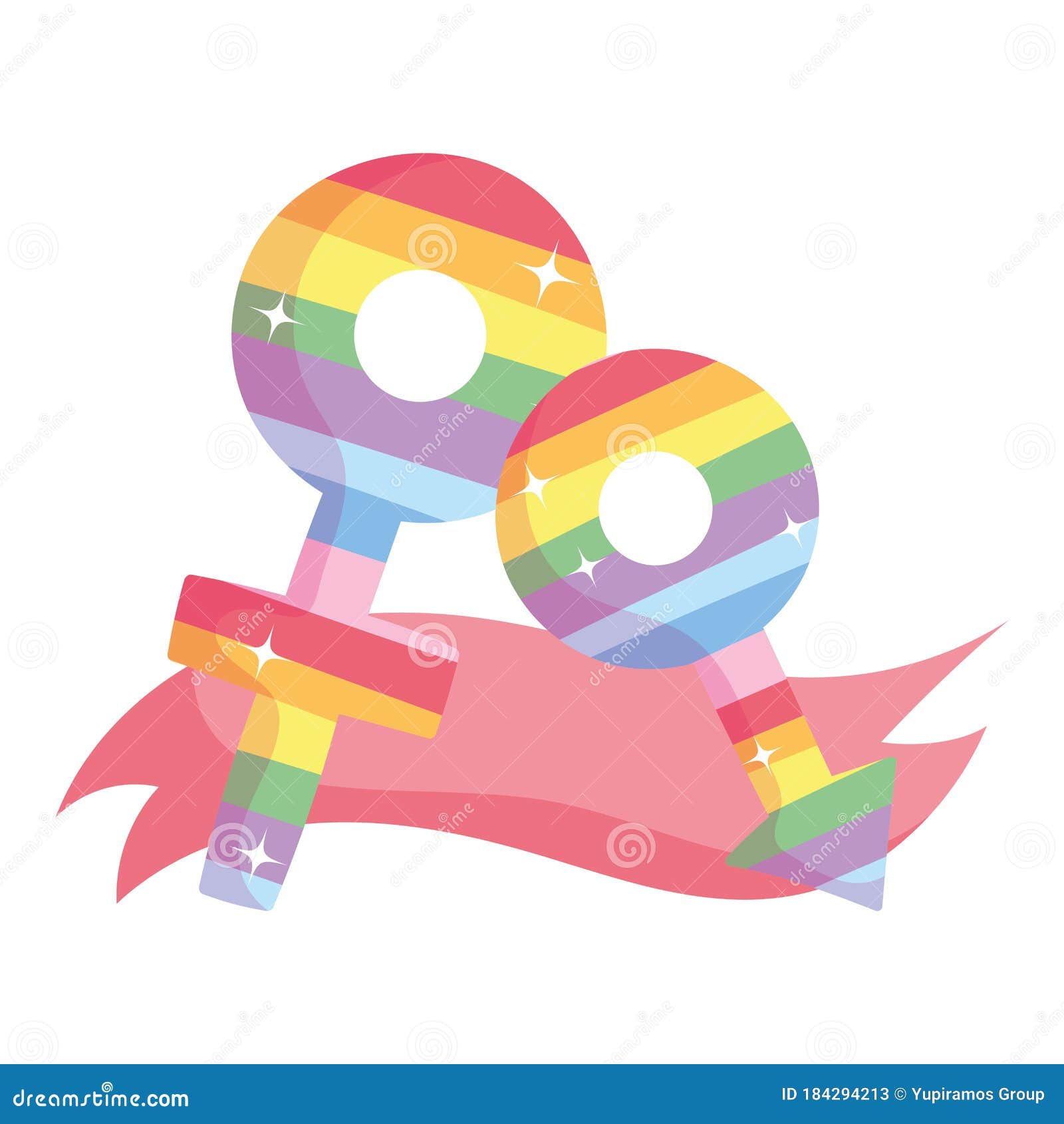 Lgtbi Female And Male Gender With Ribbon Vector Design Stock Vector Illustration Of Vector