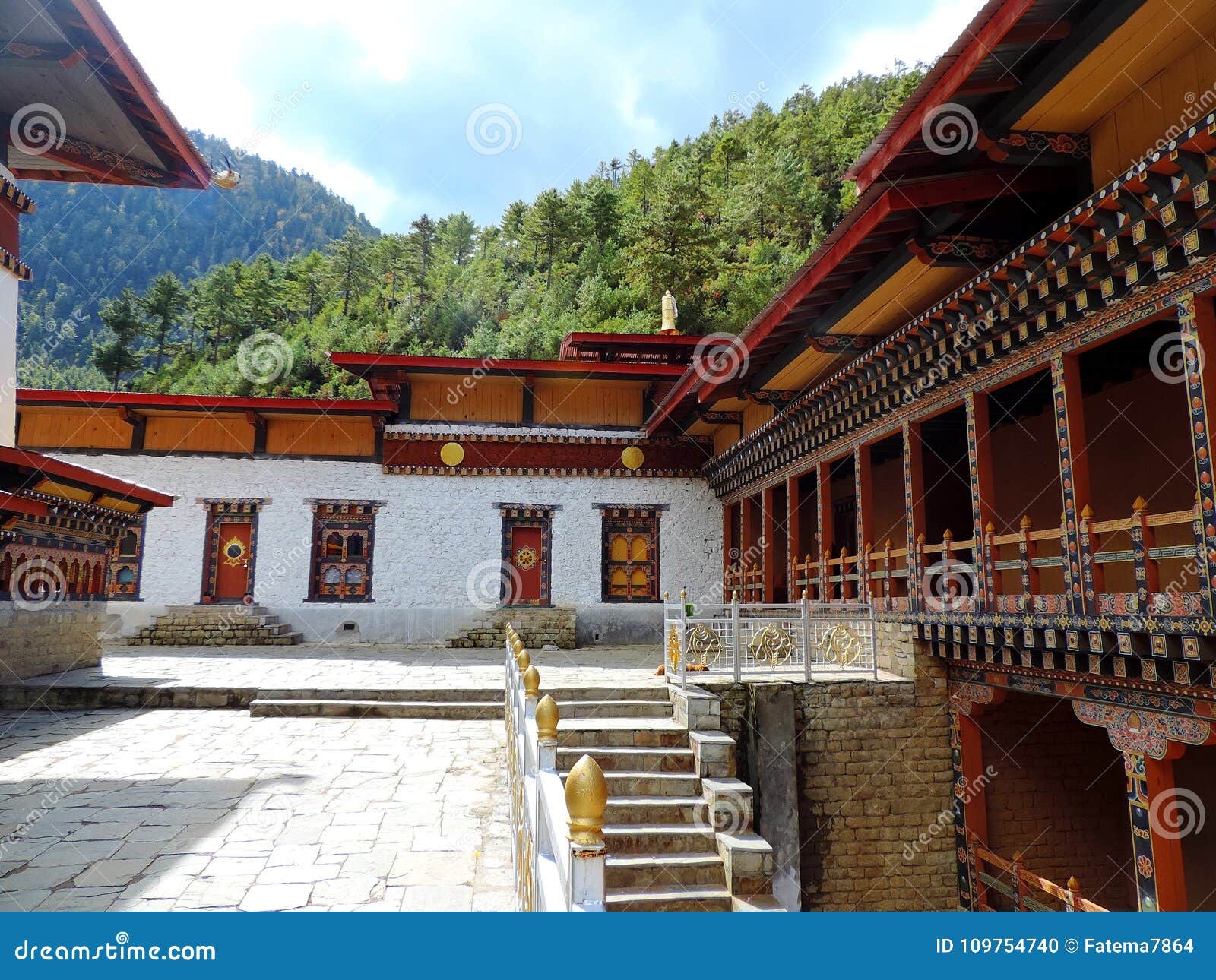 lhakhang karpo white temple in haa valley located in paro, bhutan