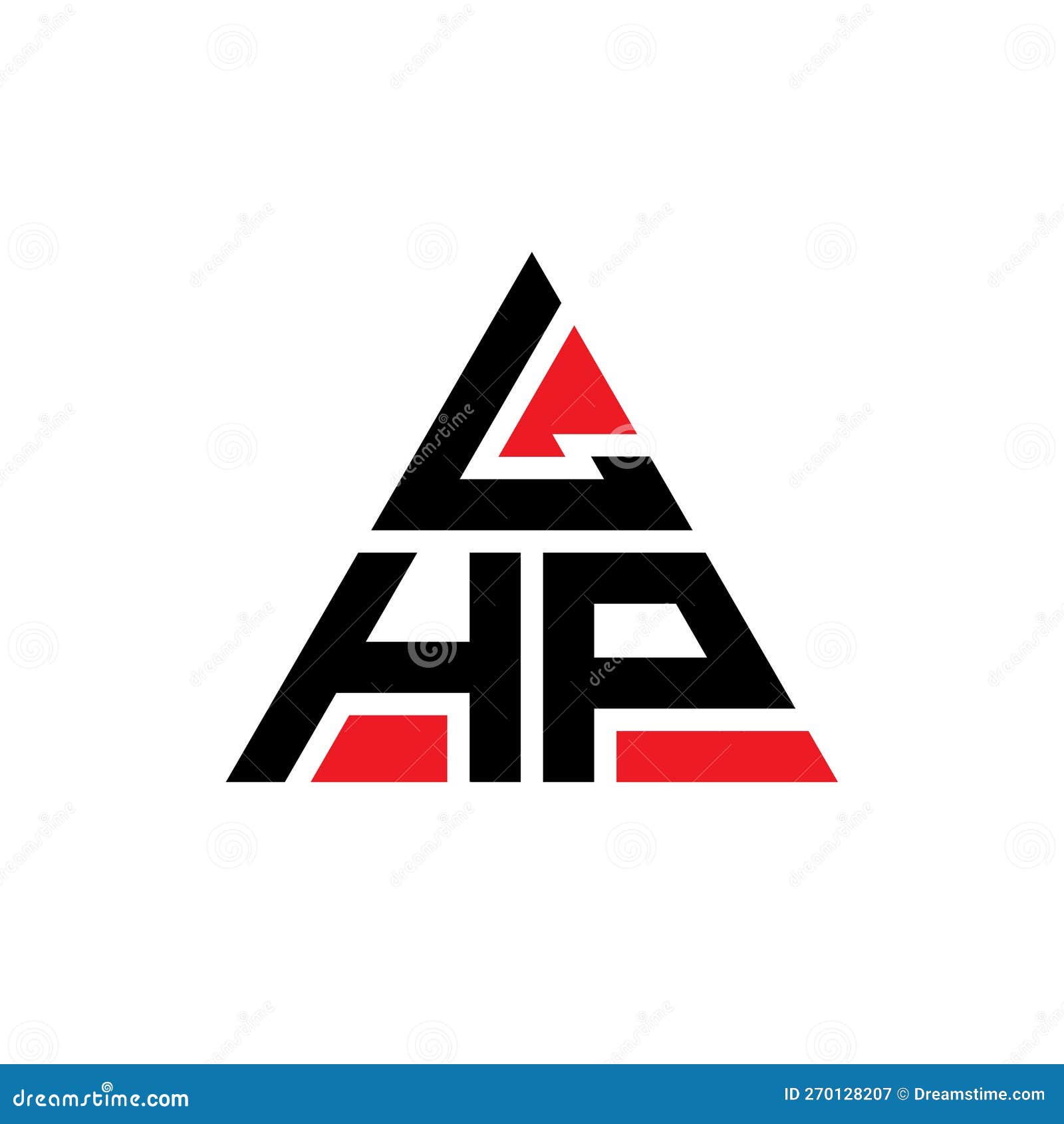 lhp triangle letter logo  with triangle . lhp triangle logo  monogram. lhp triangle  logo template with red
