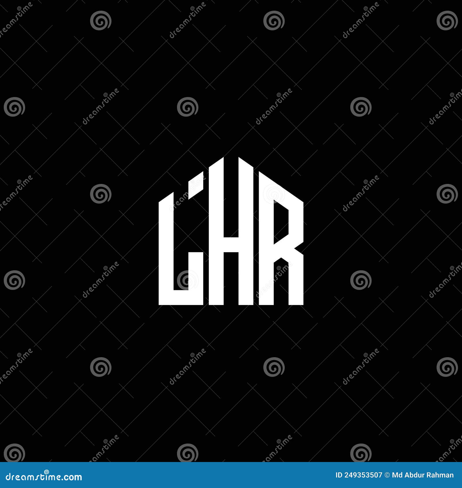 lhr letter logo  on black background. lhr creative initials letter logo concept. lhr letter .lhr letter logo  on