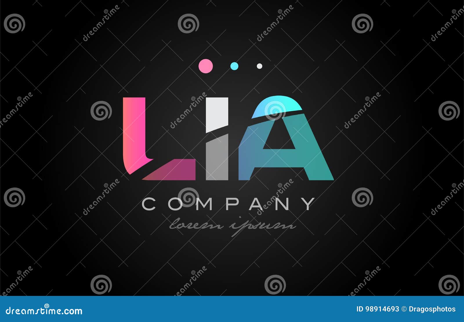 lia l i a three letter logo icon 