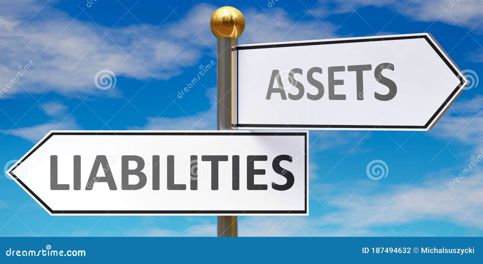 Liabilities and Assets As Different Choices in Life - Pictured As Words ...