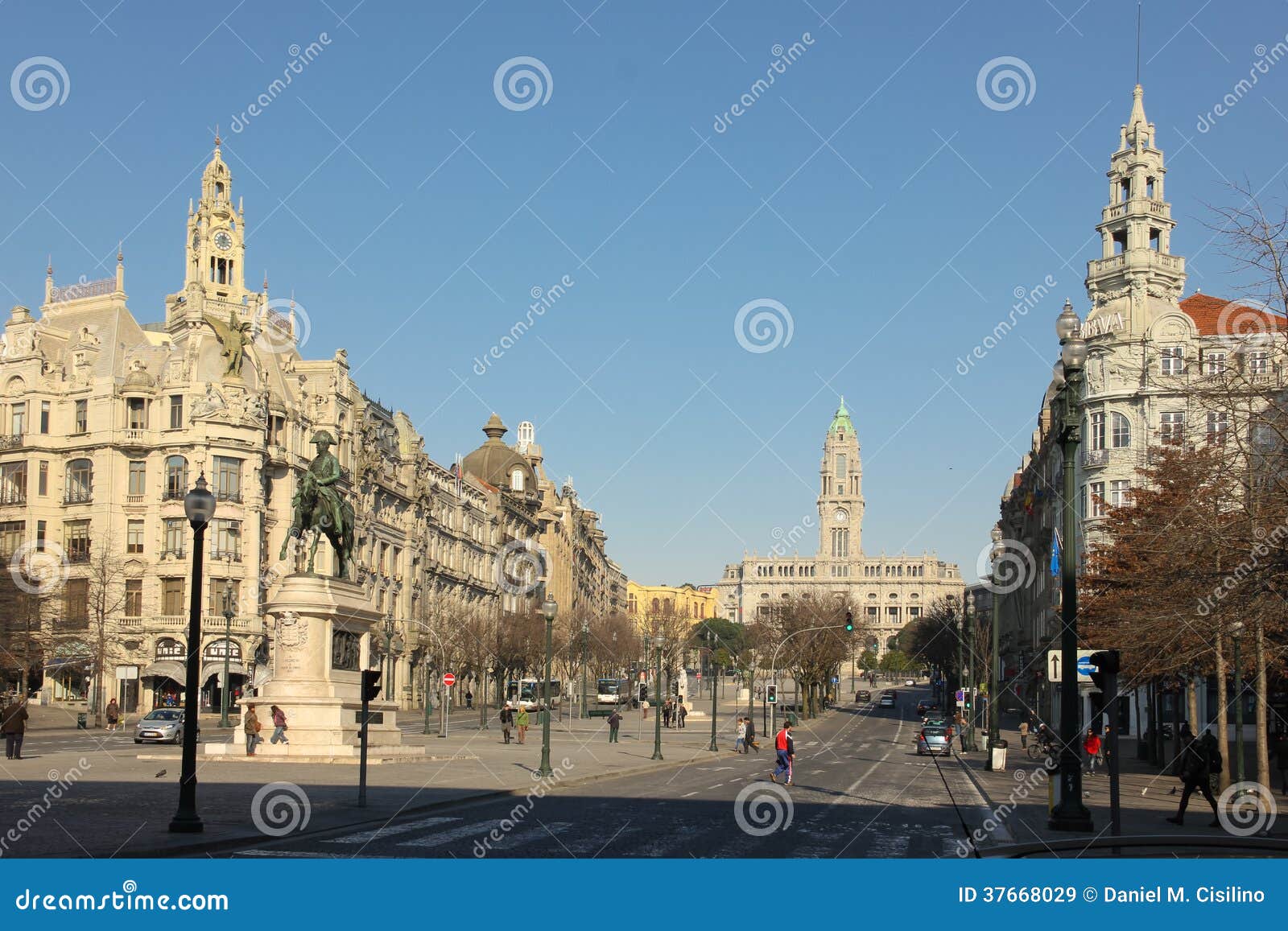 Liberdade Square. Porto. Portugal Editorial Stock Image Image of