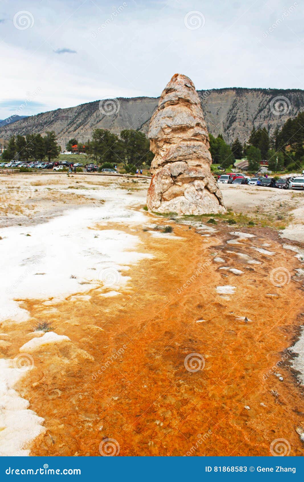Liberty Cap, Yellowstone National Park Stock Image Image of green