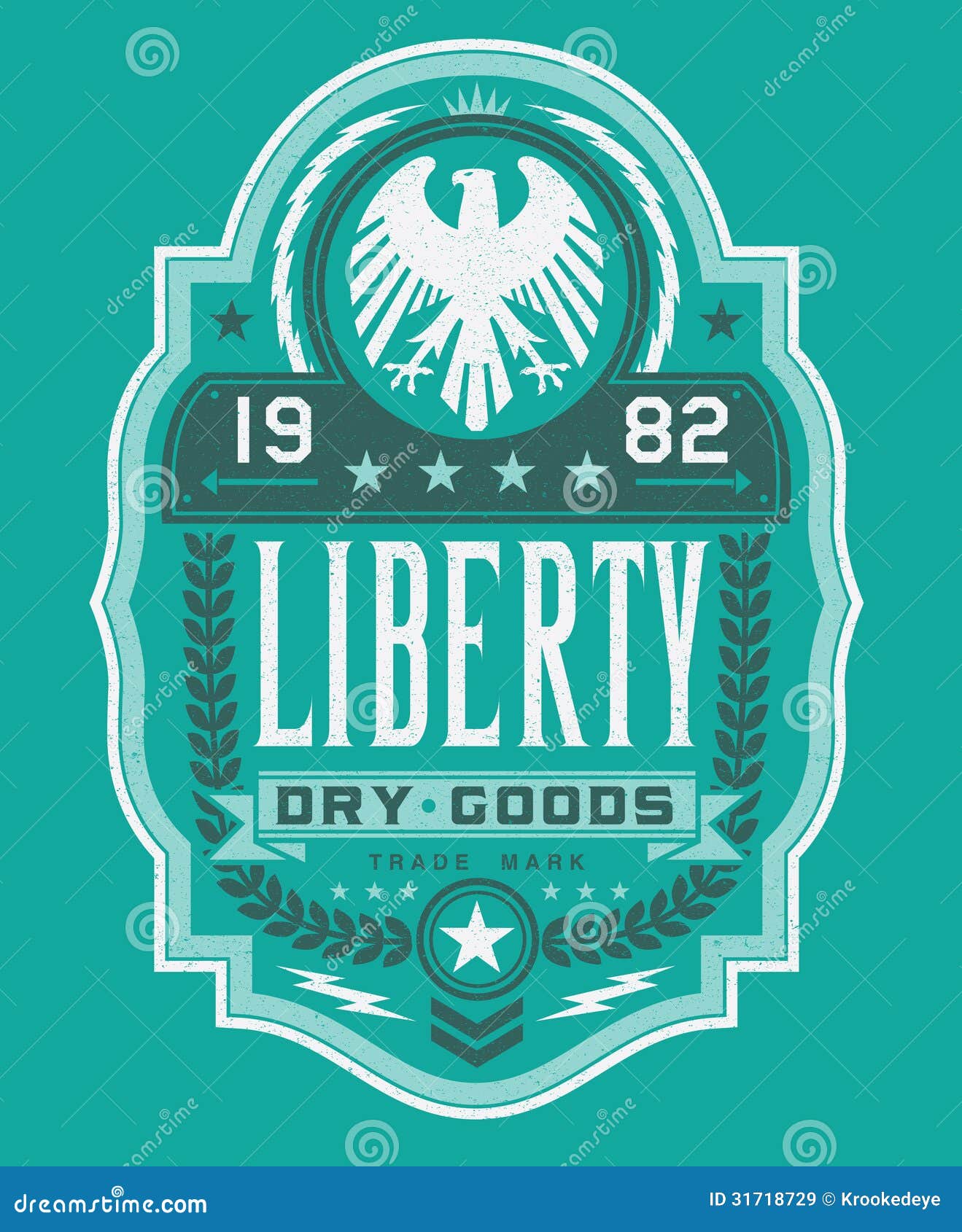 Liberty Dry Goods Label stock vector. Illustration of ribbon 31718729