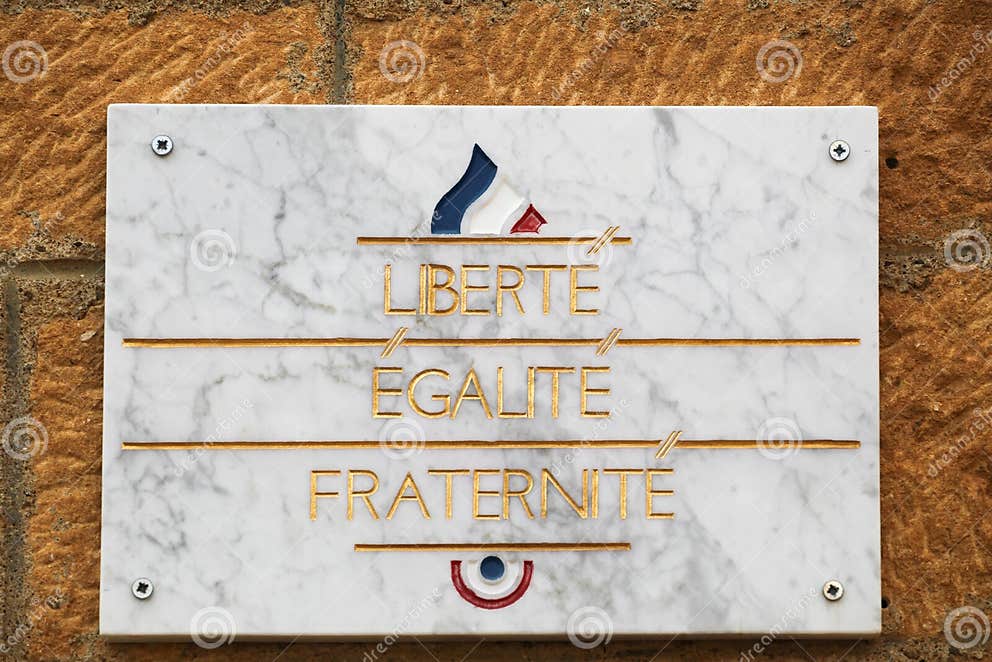 Liberty, Equality and Fraternity on a Stone, the Motto of the French ...