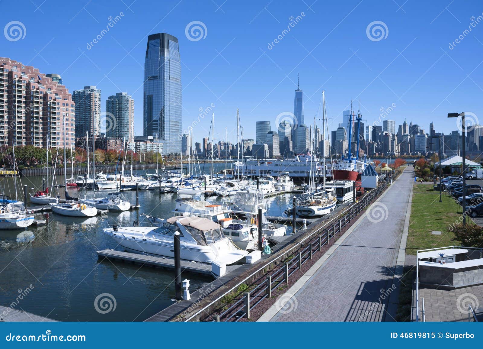 Liberty Harbor Marina New Jersey City Stock Image - Image of marina,  famous: 46819815