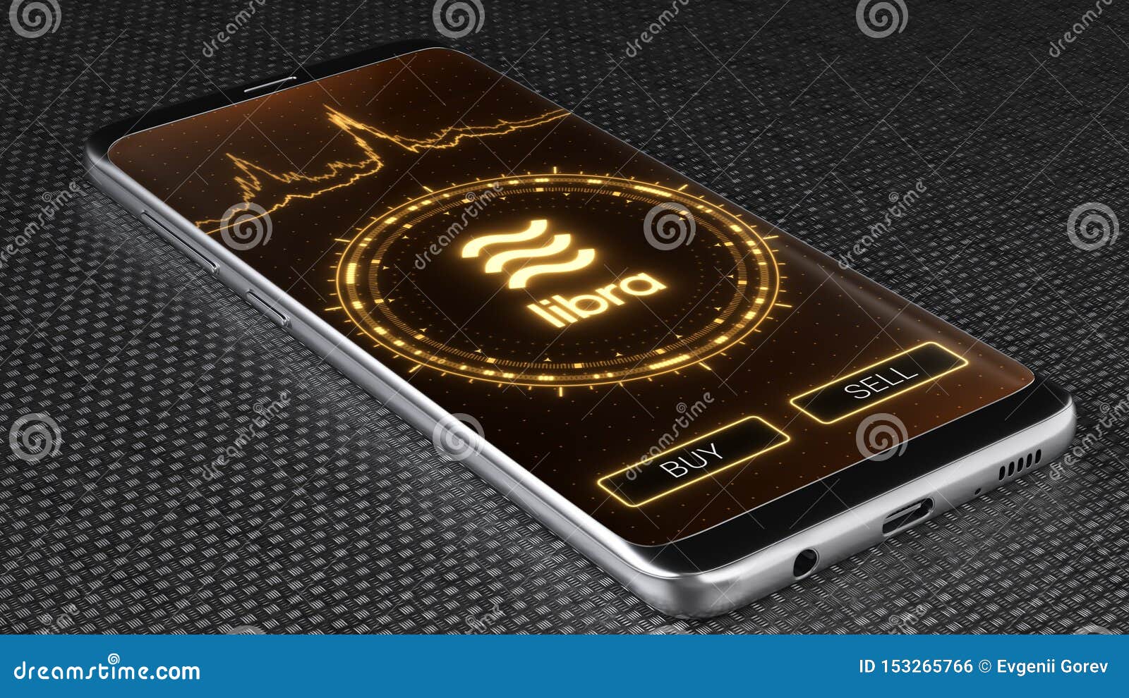 Libra Cryptocurrency Symbol On Mobile App Screen. Price ...