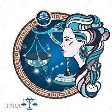 Libra. Zodiac sign stock vector. Illustration of star - 77217668