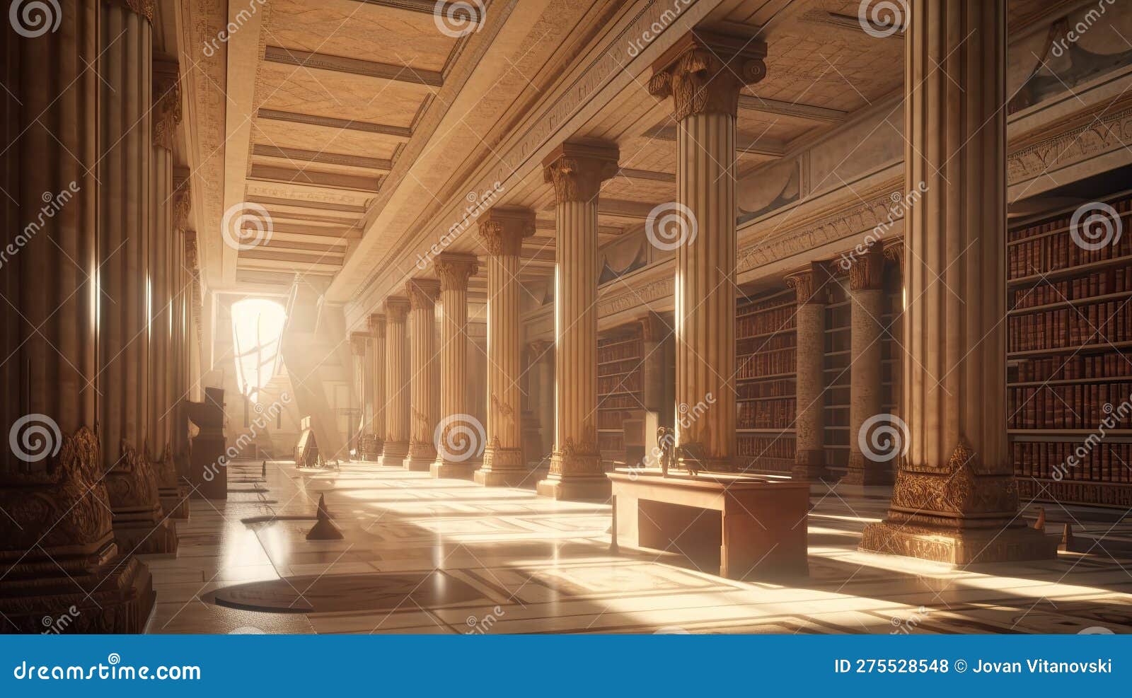 The Library Of Alexandria In Egypt Created By Generative AI Stock the-great-library-of-alexandria-alexandria-attractions