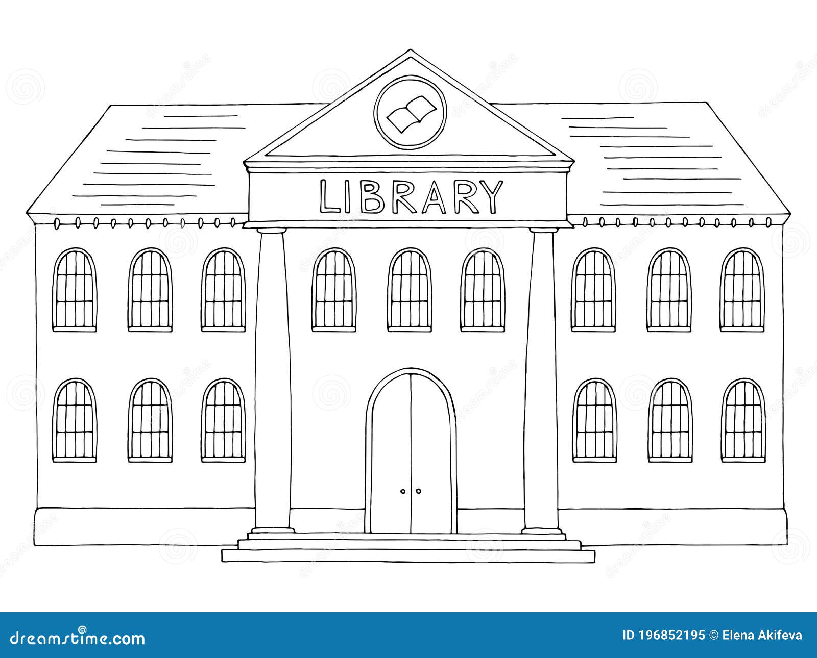 Library Building Coloring Pages