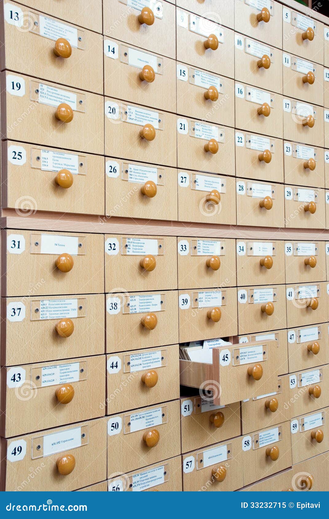 Library Card Catalog Stock Image Image Of Order Card 33232715