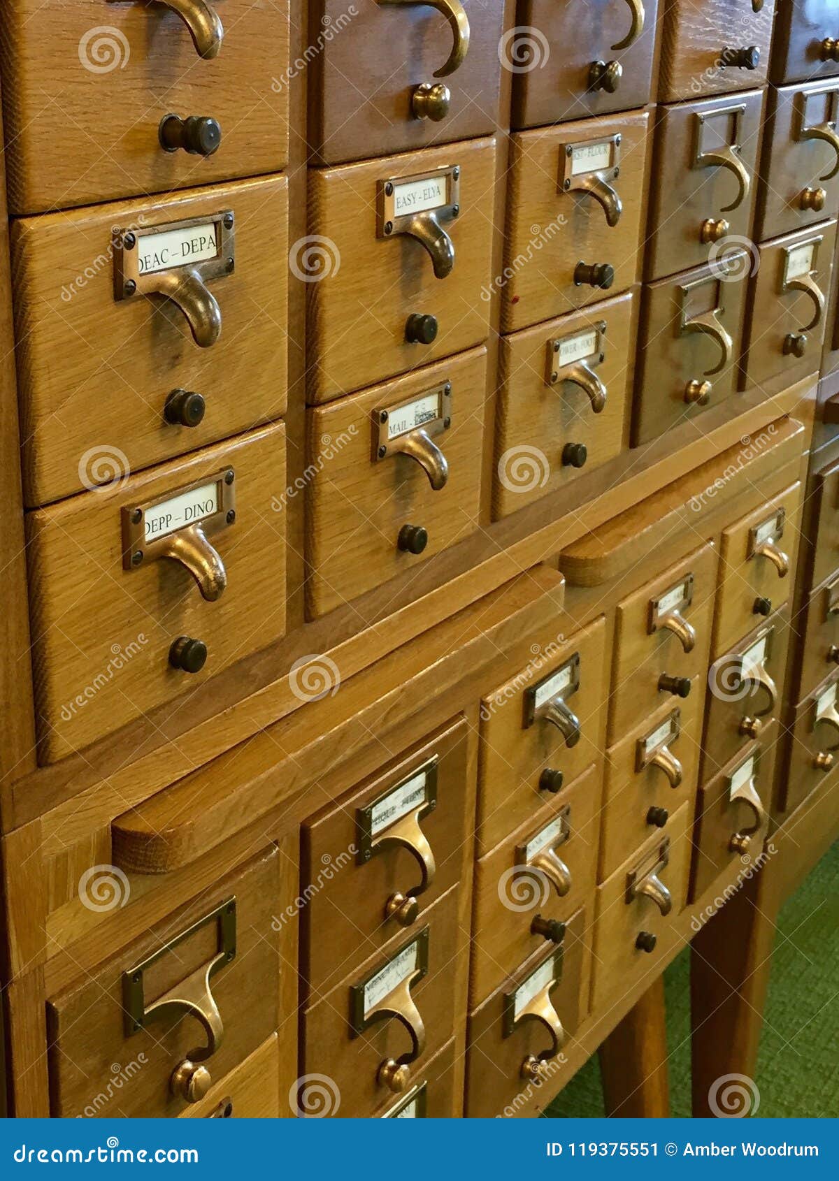 Library Card Catalog Stock Image Image Of Vintage Small 119375551