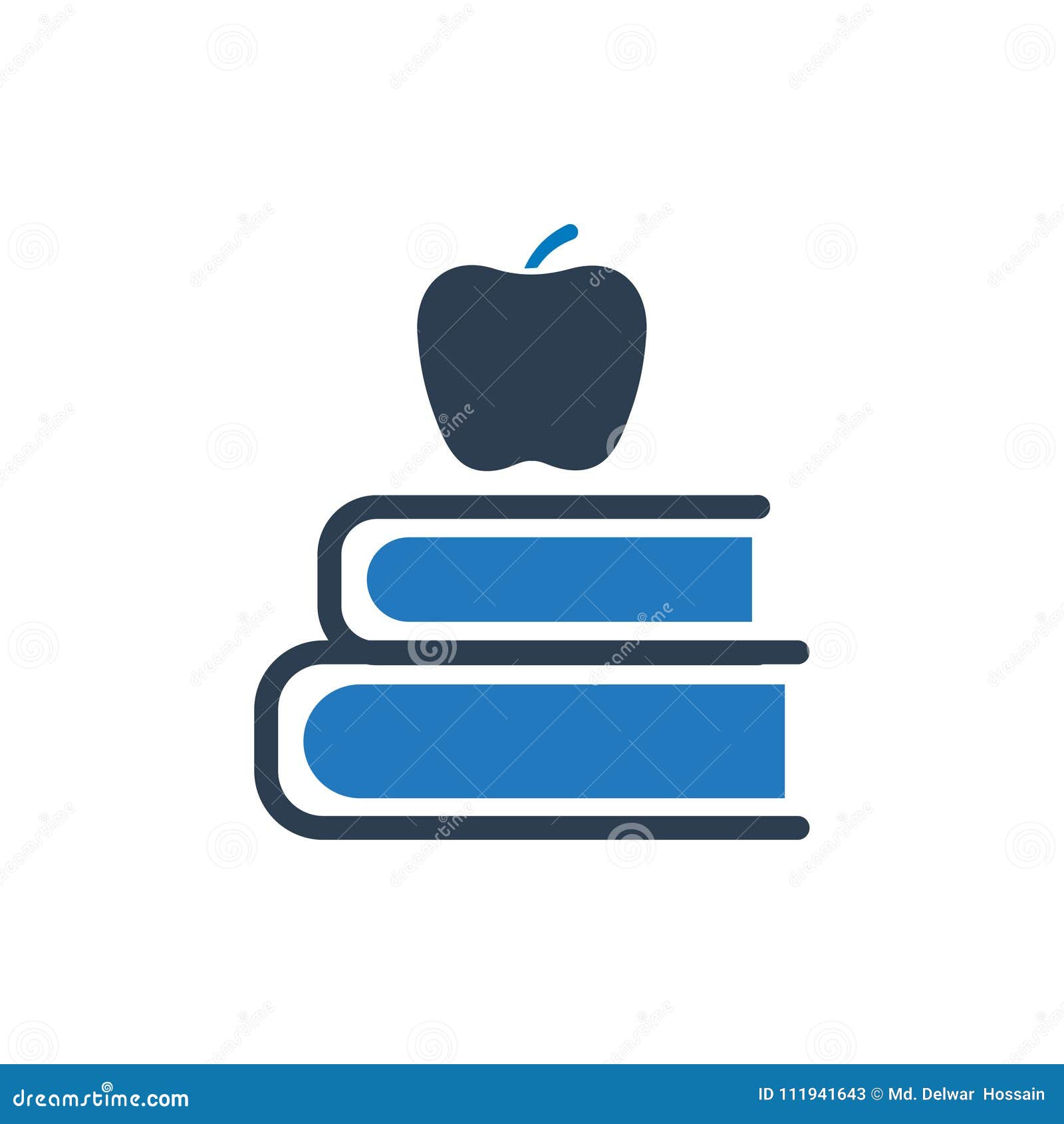 Download Library Icon stock vector. Illustration of apple, reading - 111941643