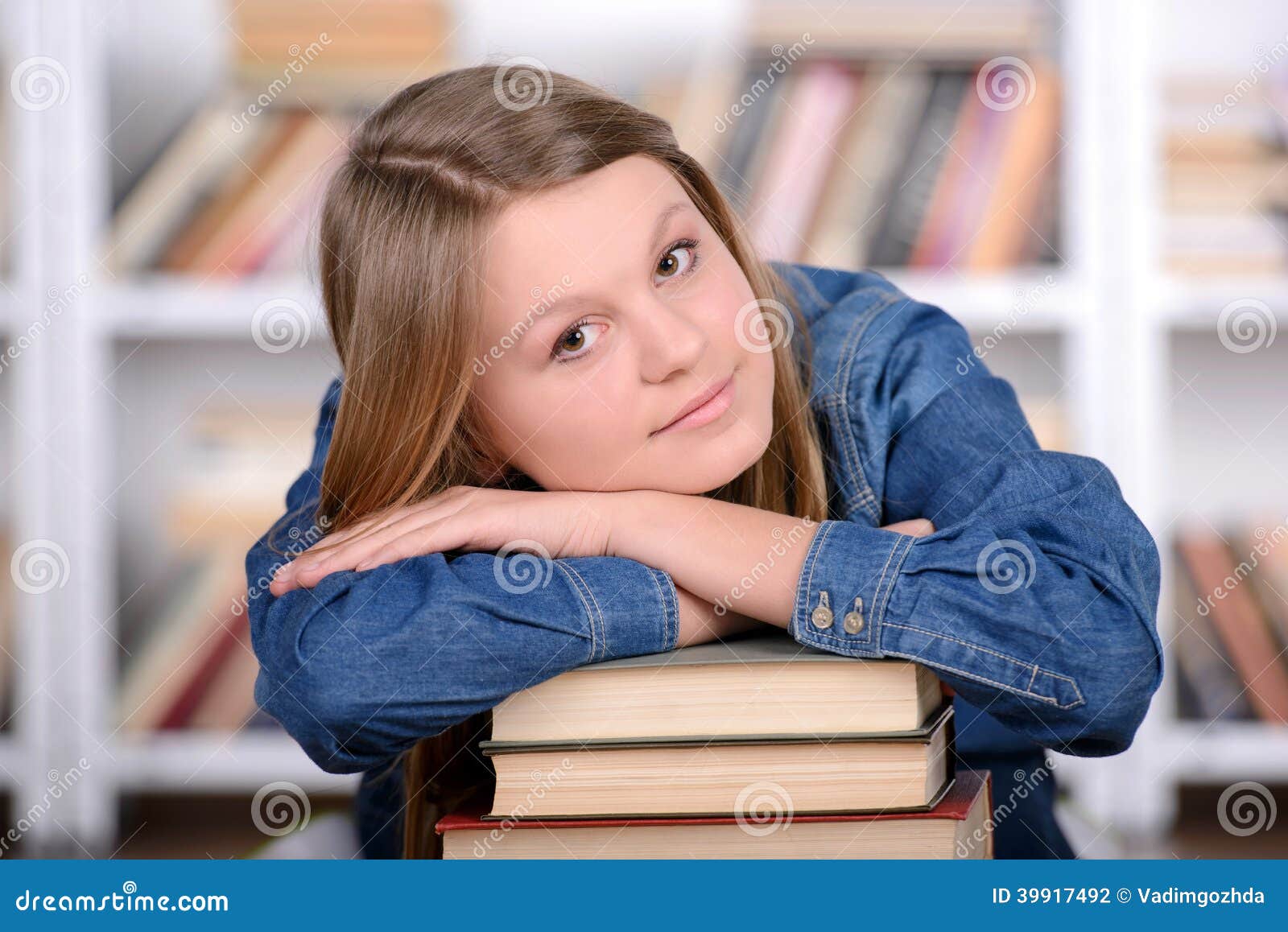 Library stock photo. Image of academic, pretty, adolescent - 39917492