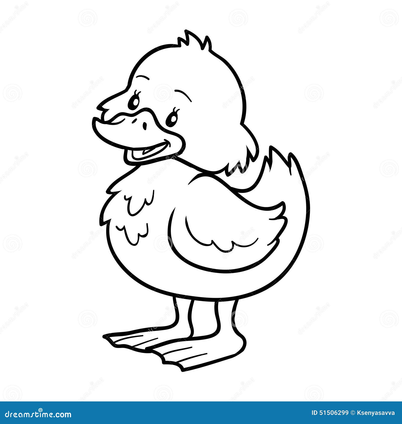 Libro Da Colorare anatra Illustrazione Vettoriale