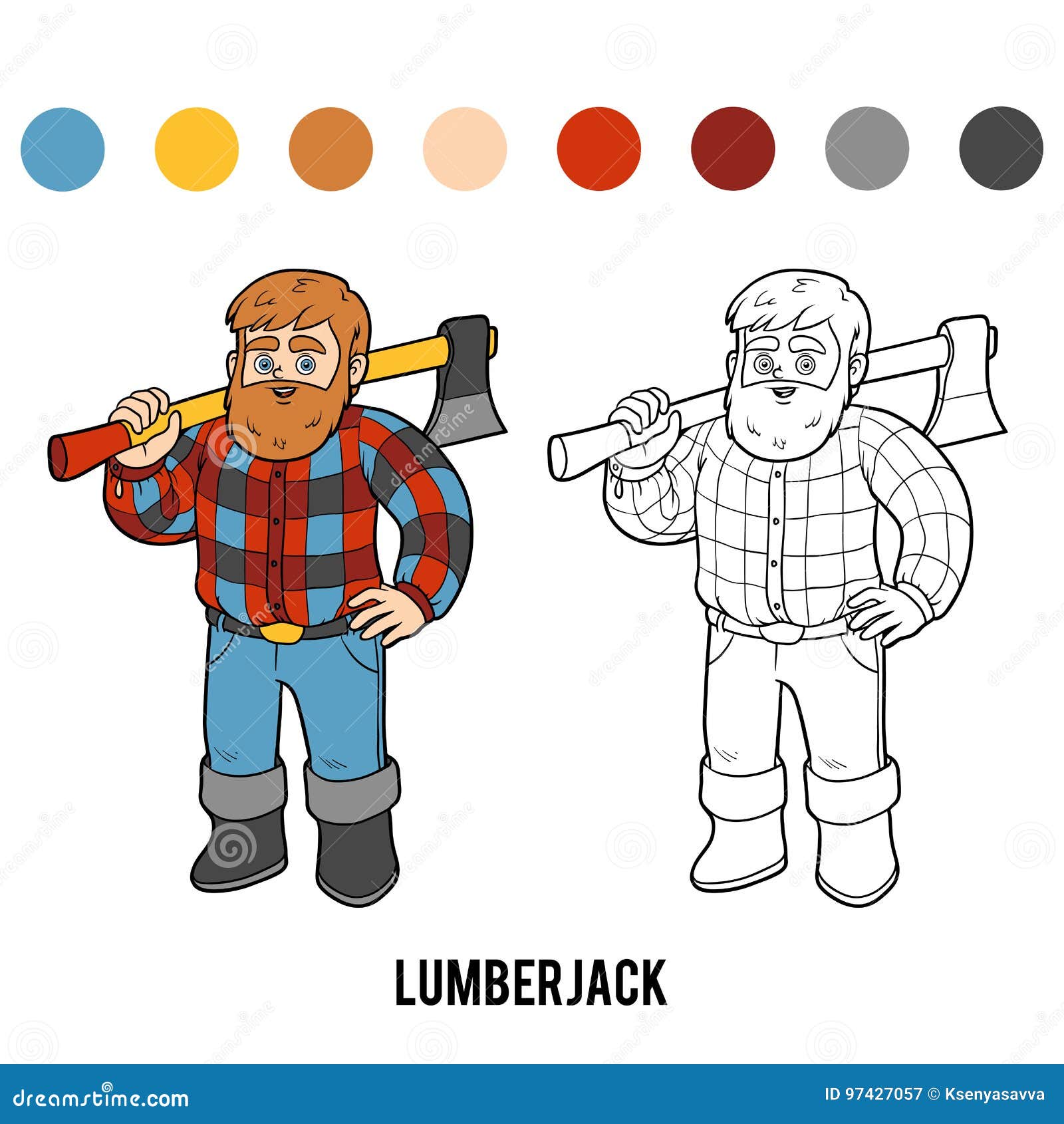 Libro da colorare boscaiolo Attivit  uomo