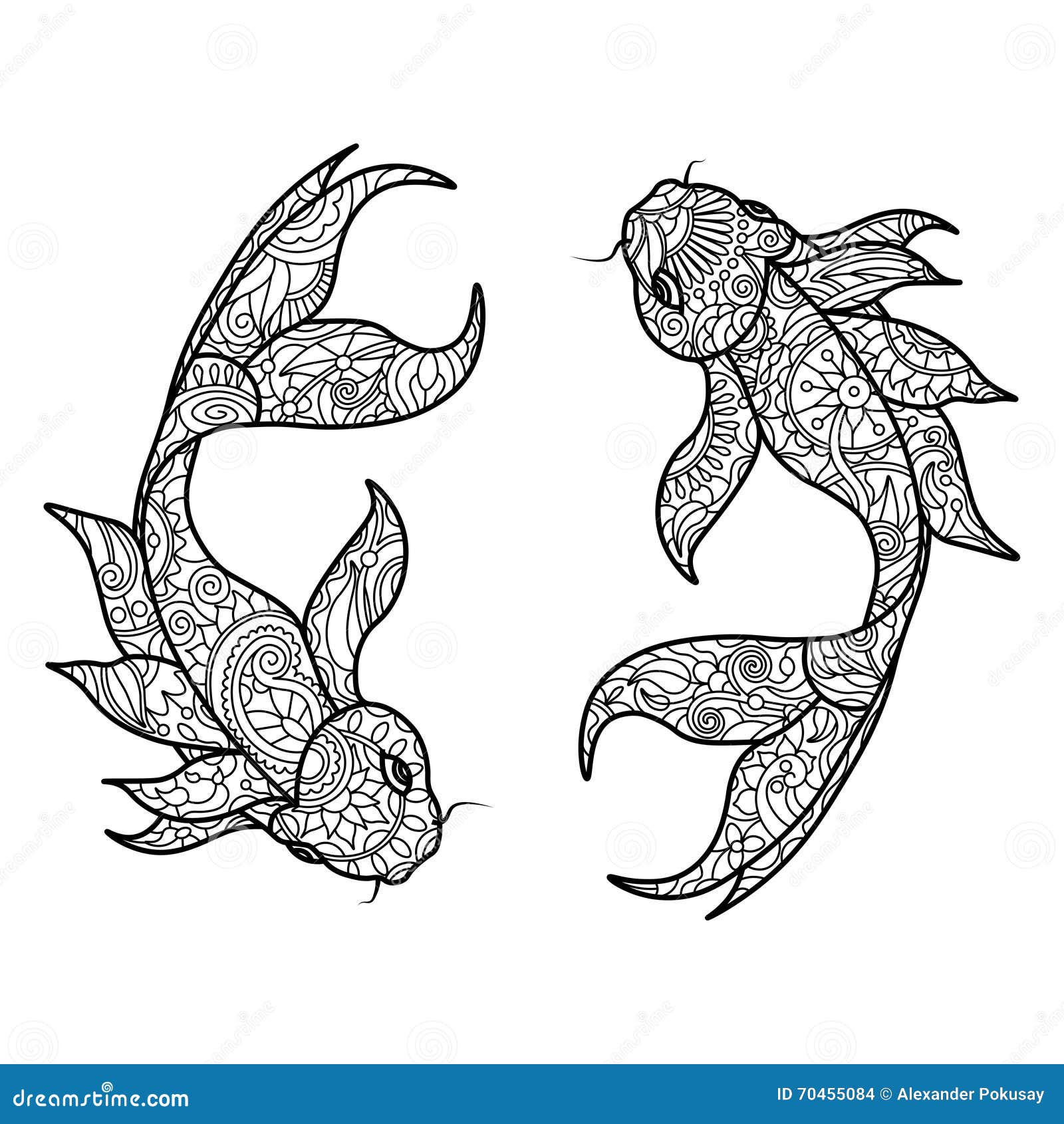 Libro da colorare del pesce della carpa a specchi per il vettore degli adulti