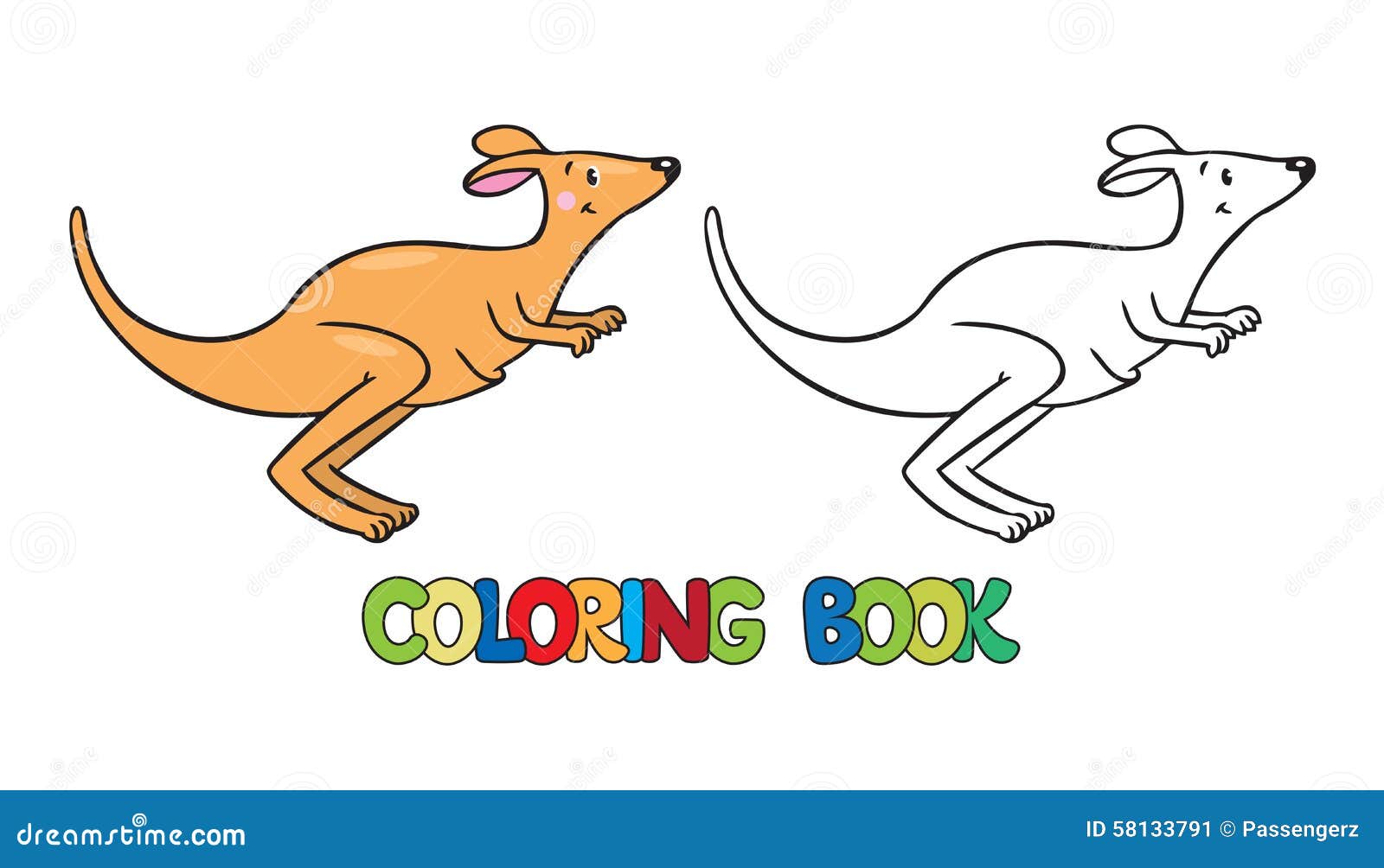 Libro da colorare di piccolo canguro