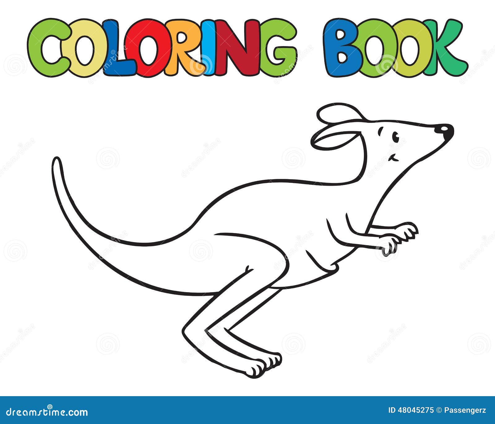 Libro da colorare di piccolo canguro divertente