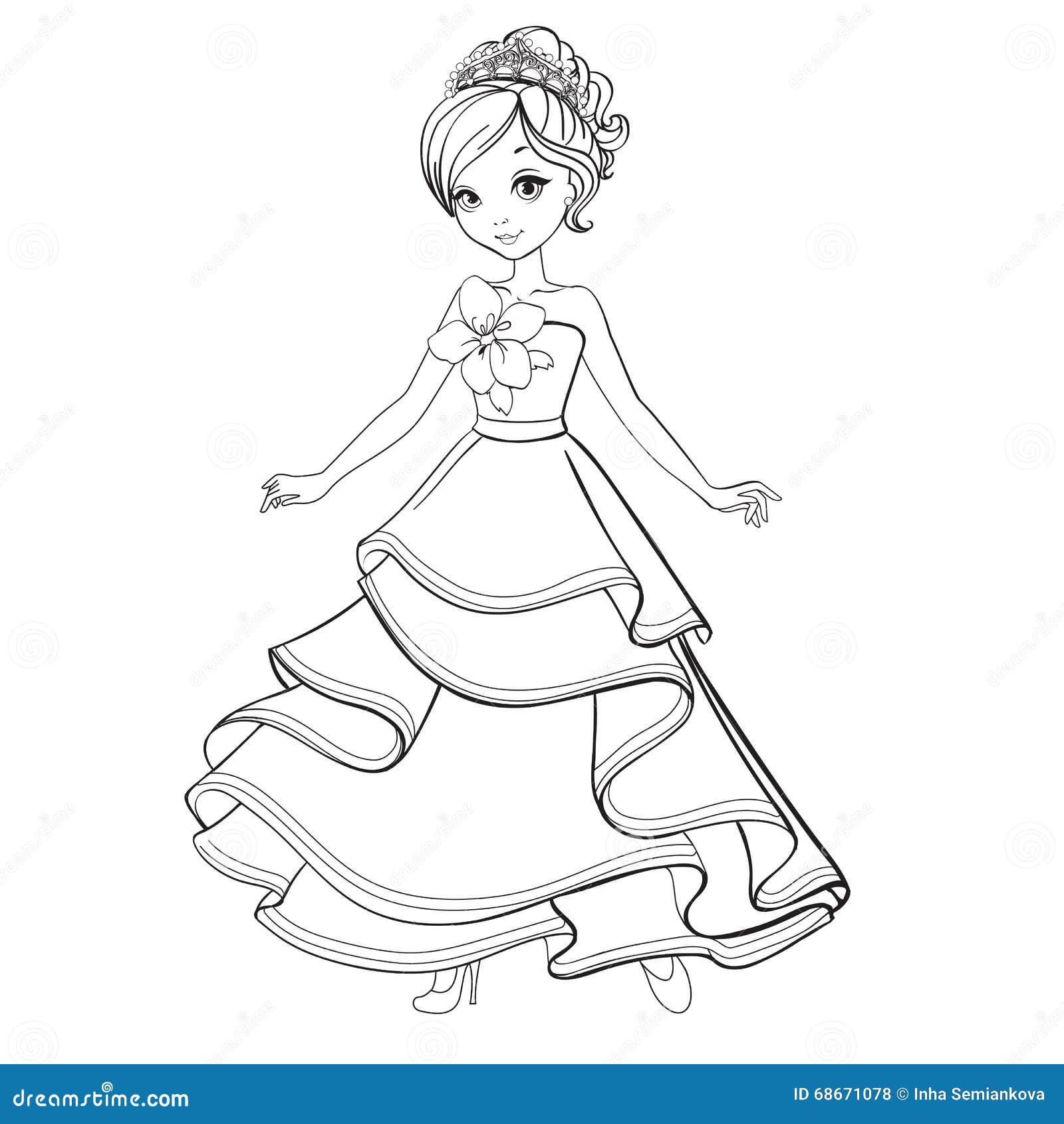 Libro da colorare di principessa di bellezza